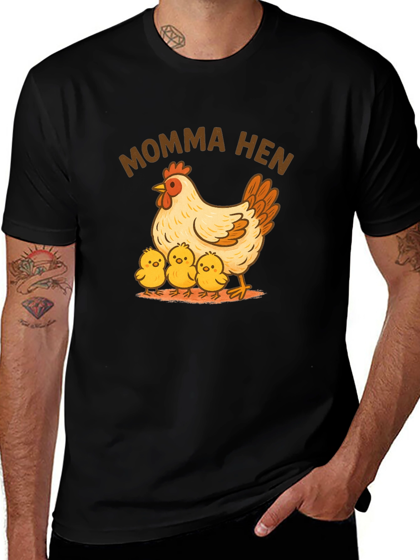 Momma Hen T-Shirt - Cute Chicken Graphic Tee