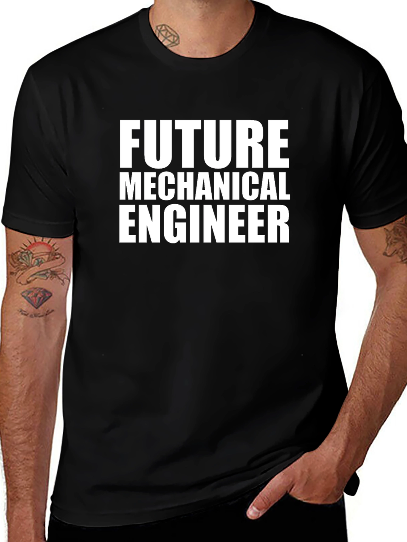 Future Mechanical Engineer Black T-Shirt
