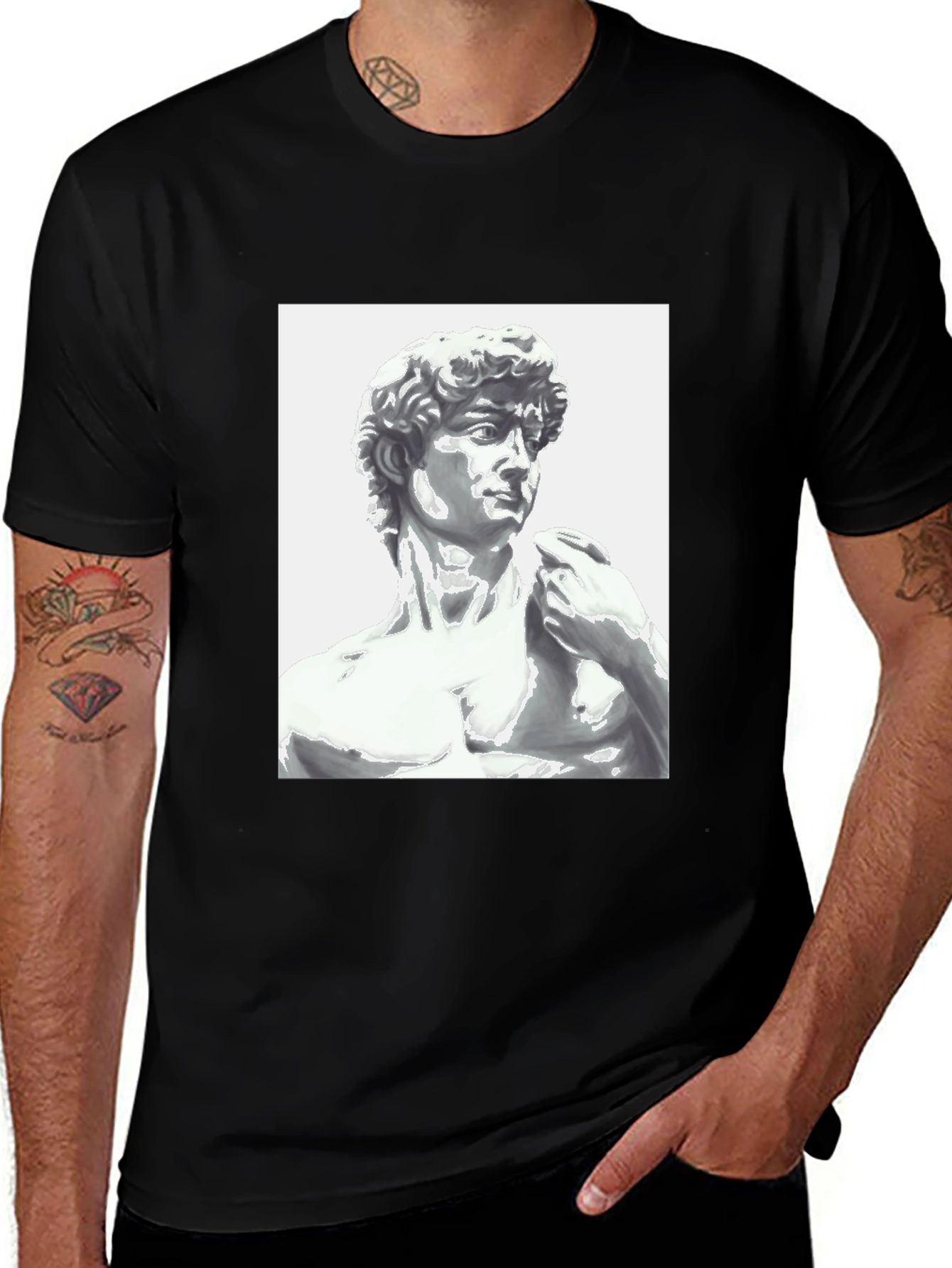 Variant 24 of Michelangelo's David T-Shirt - Black