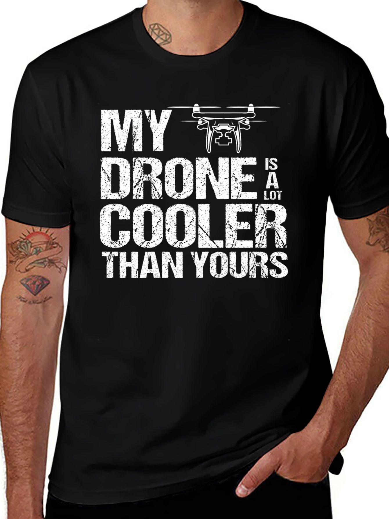 Variant 14 of My Drone is Cooler Than Yours Black T-Shirt