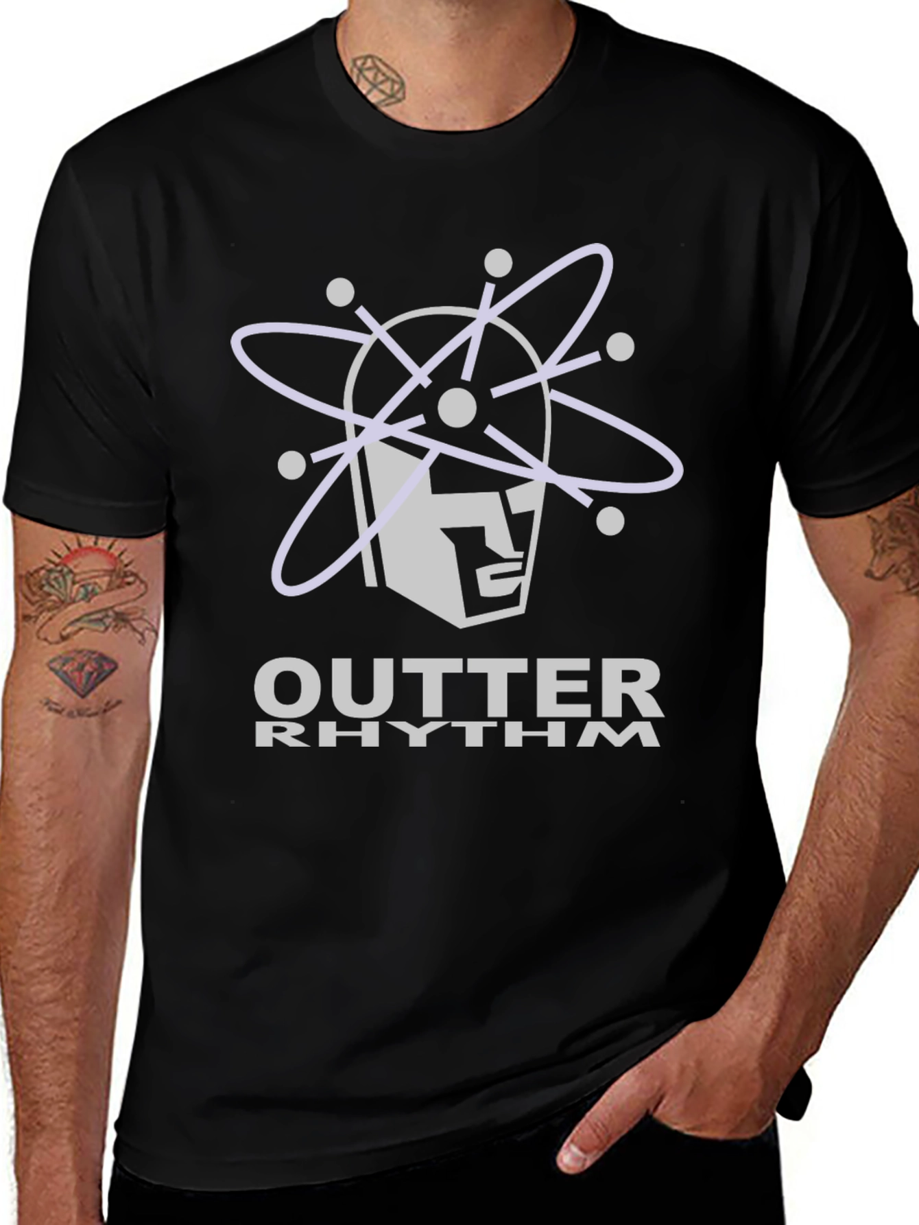 Variant 23 of Outer Rhythm Graphic Tee - Modern Atom Design