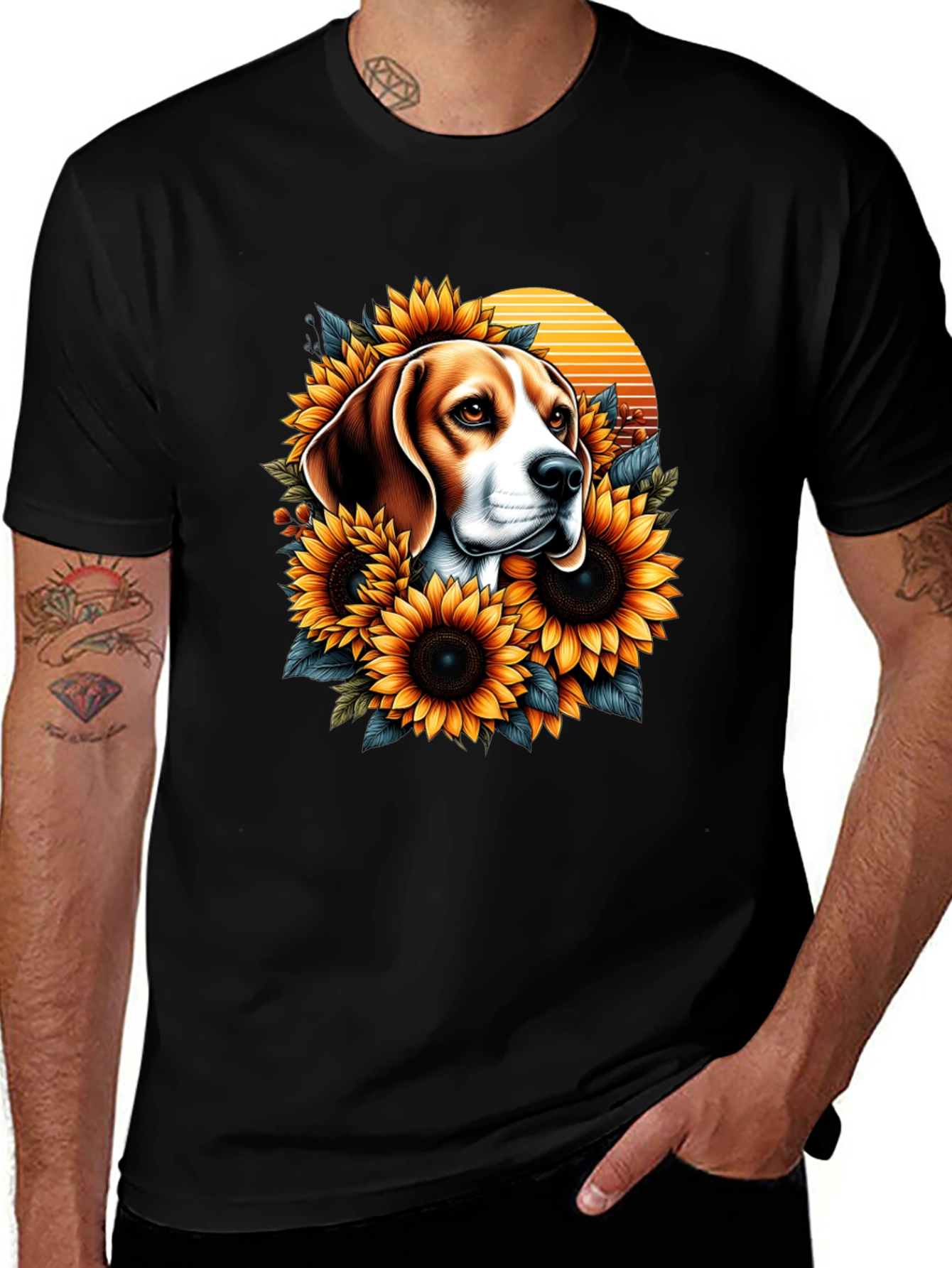 Variant 12 of Dog and Sunflower Graphic T-Shirt