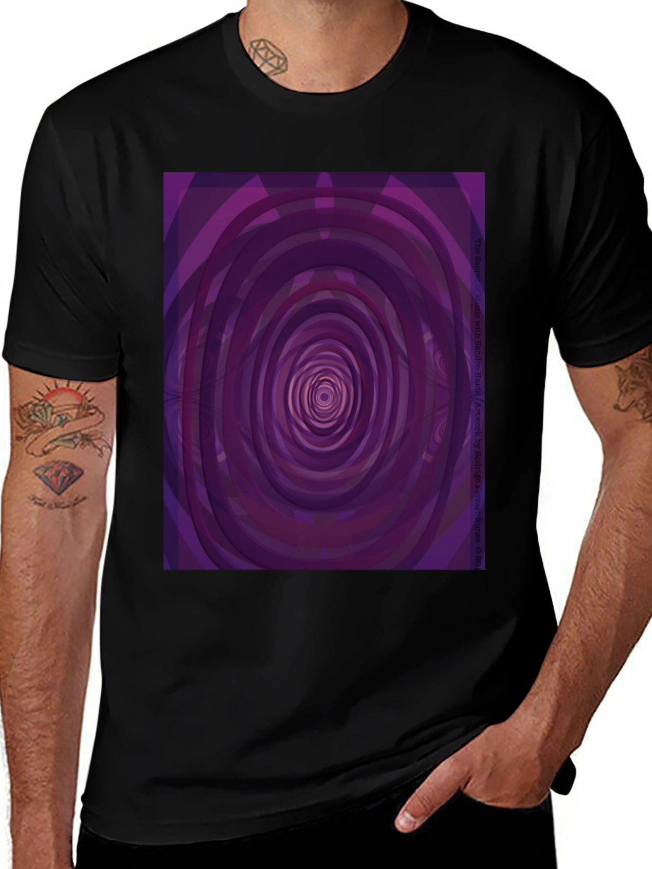Hypnotic Purple Swirl T-Shirt - Modern Abstract Design