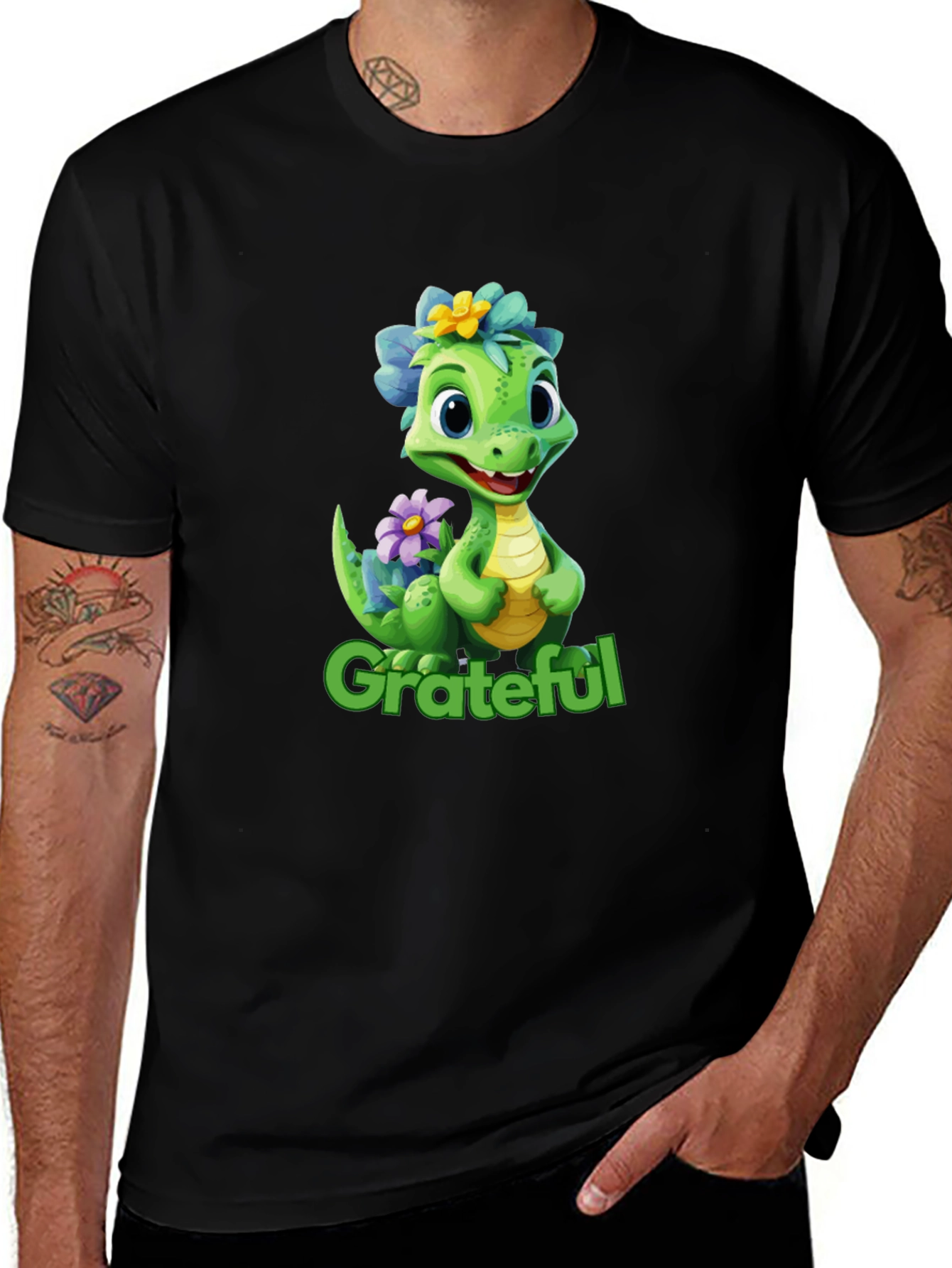 Black Grateful Dragon Graphic Tee main image