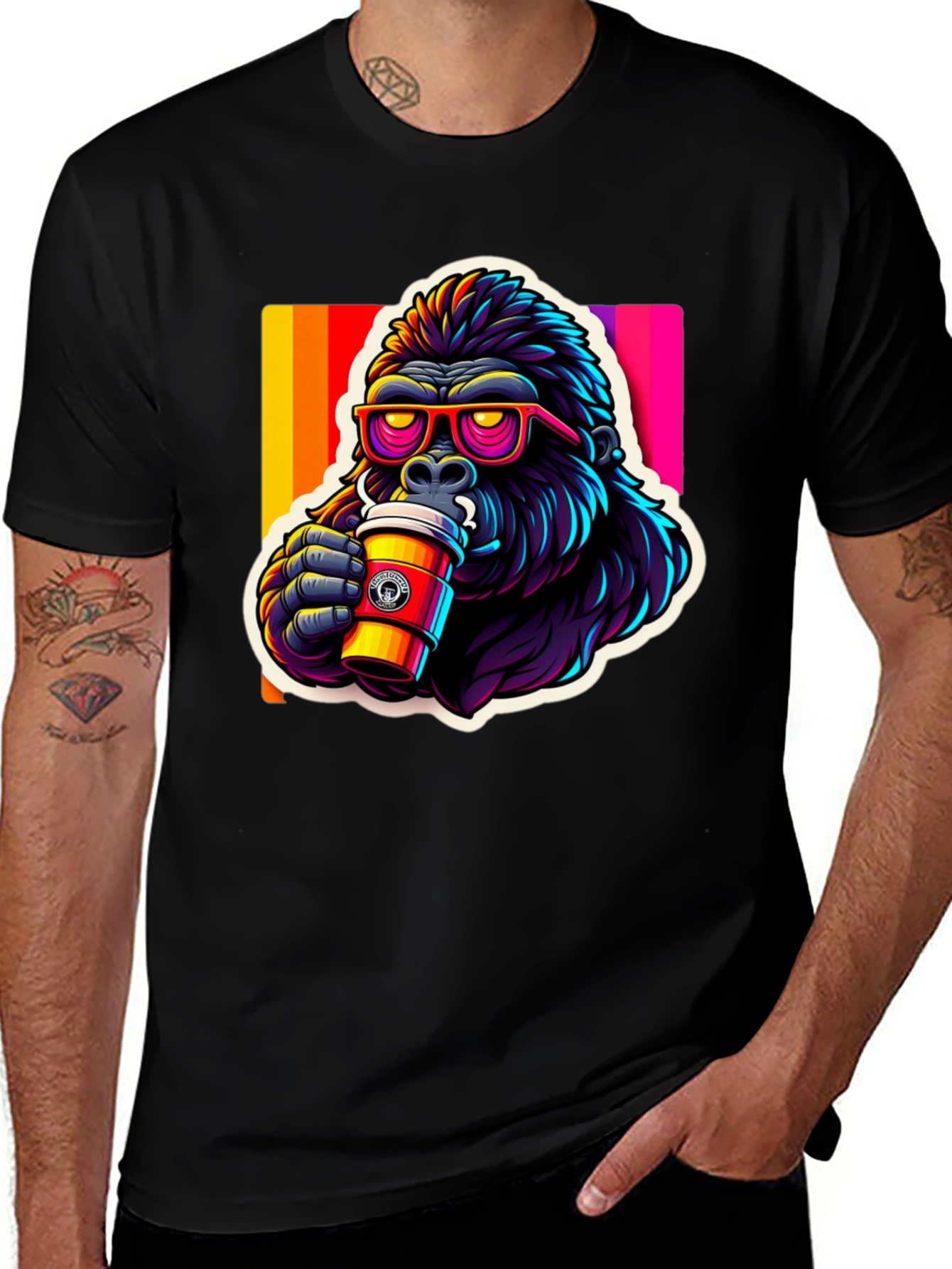 Variant 14 of Cool Gorilla Coffee T-Shirt - Stylish Graphic Tee