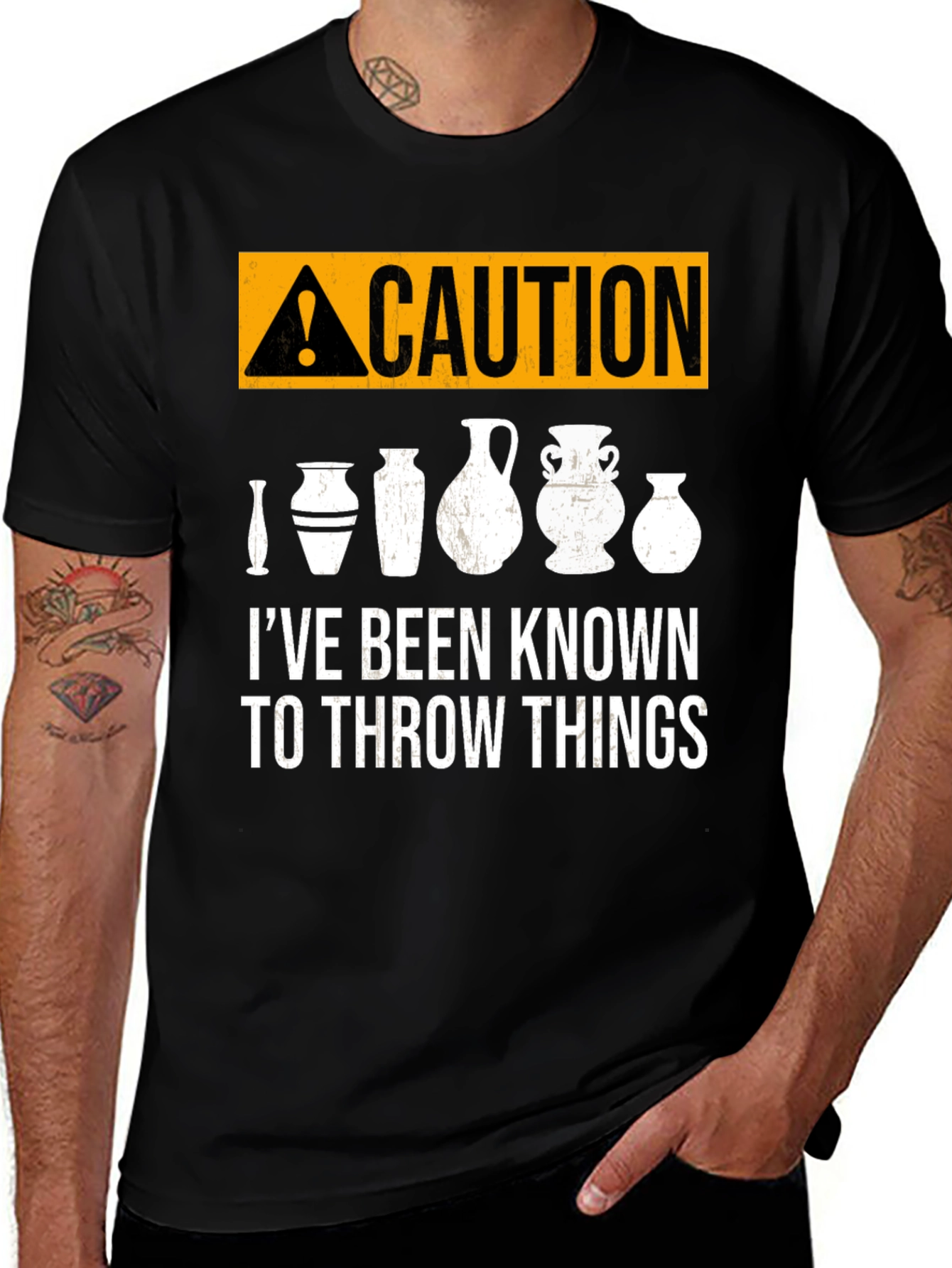 Variant 3 of Caution: I Throw Things - Pottery T-Shirt