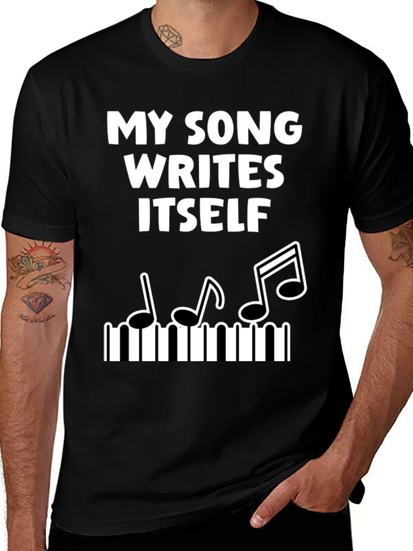 Variant 2 of My Song Writes Itself Funny Music T-Shirt