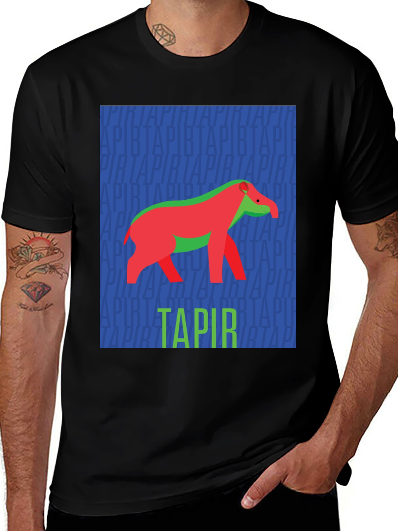 Variant 9 of Retro Tapir Graphic Tee - Novelty Animal Lover T-Shirt
