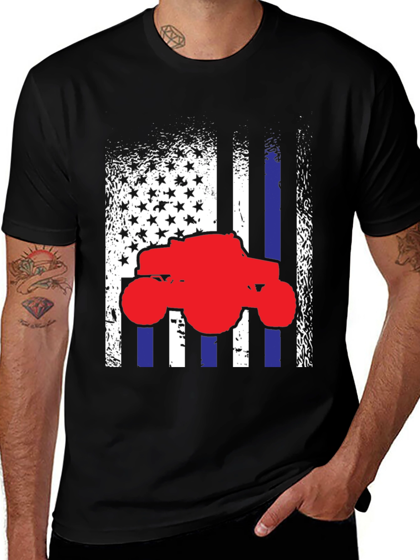 Variant 11 of Monster Truck American Flag Graphic Tee