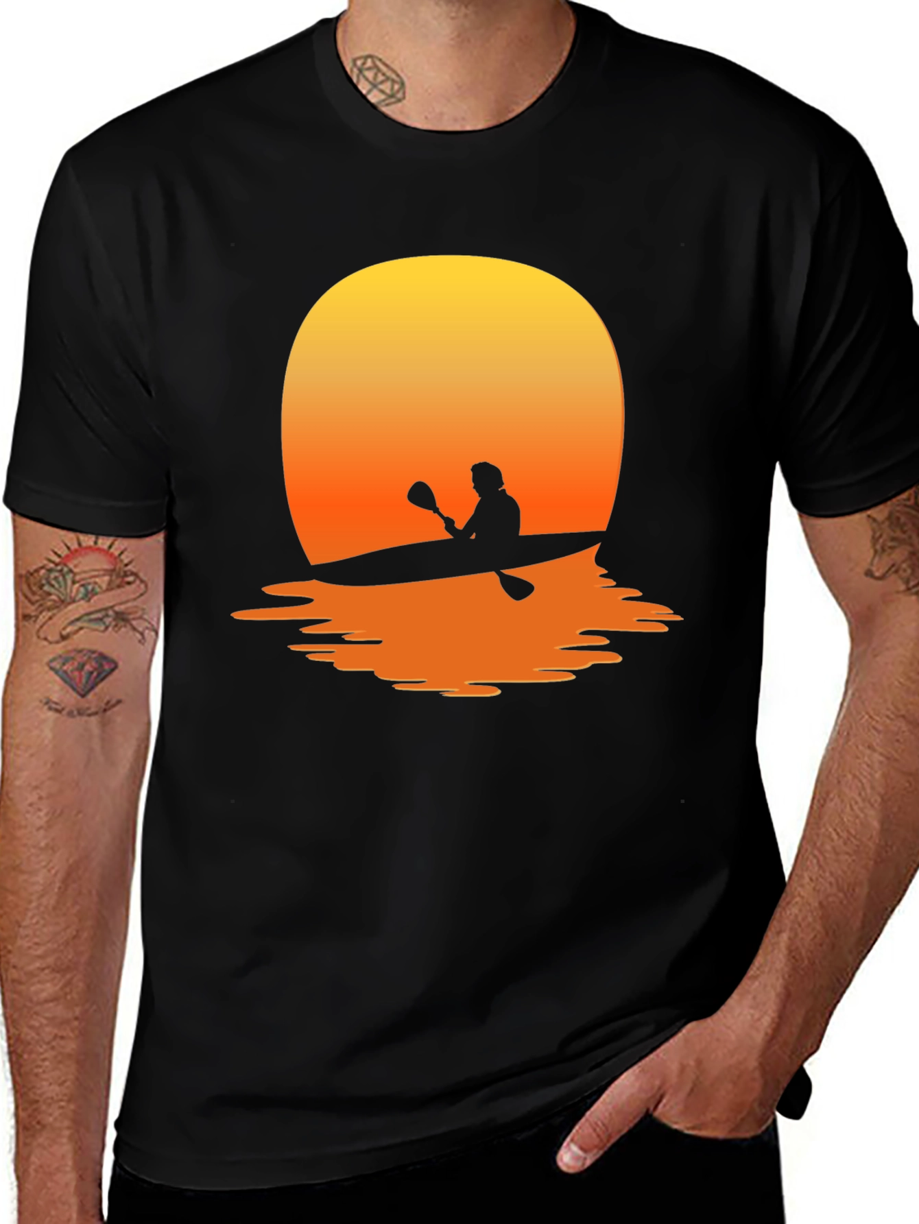 Variant 9 of Kayaking Sunset Graphic Tee - Adventure Awaits!
