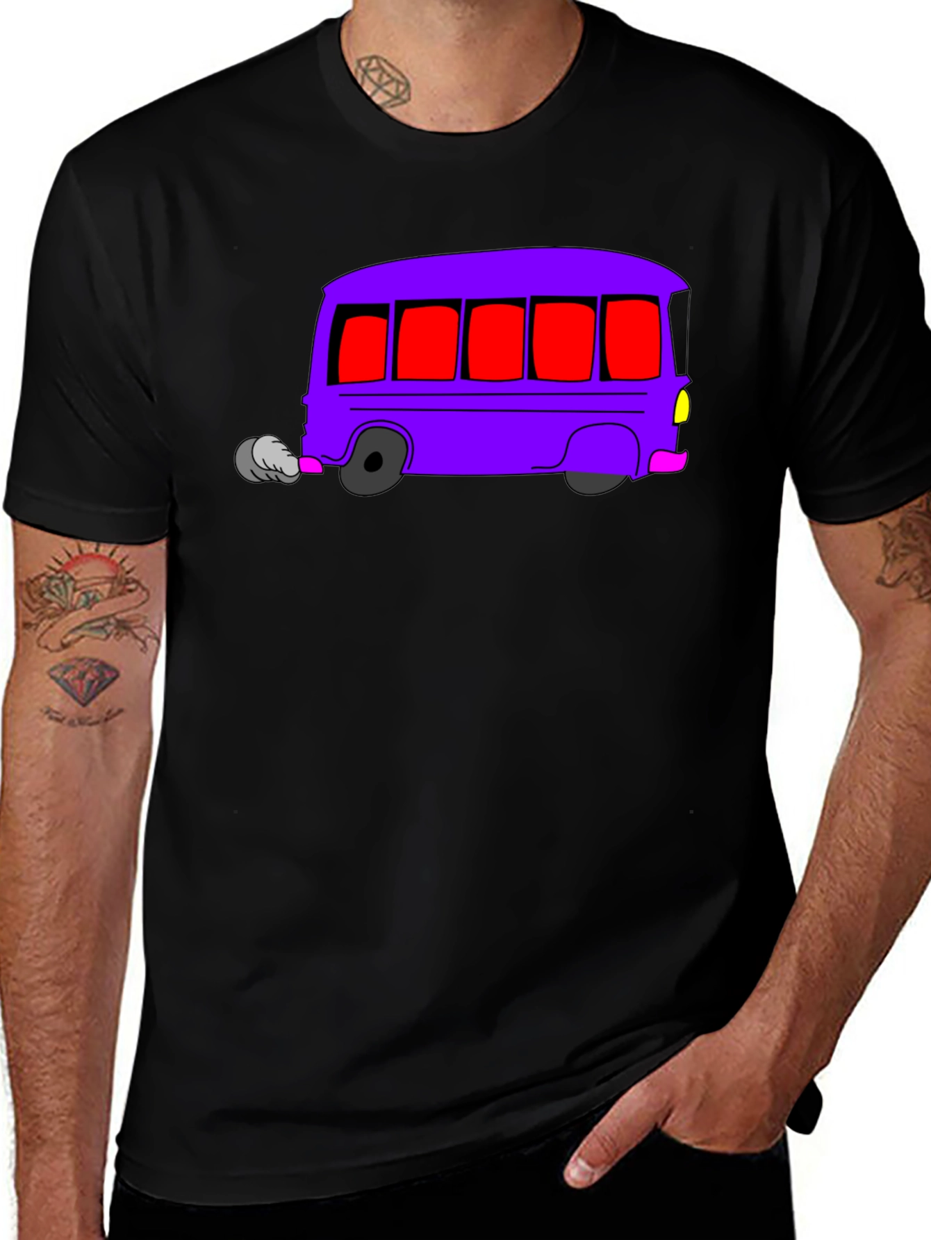 Variant 9 of Funky Purple Bus Graphic Tee