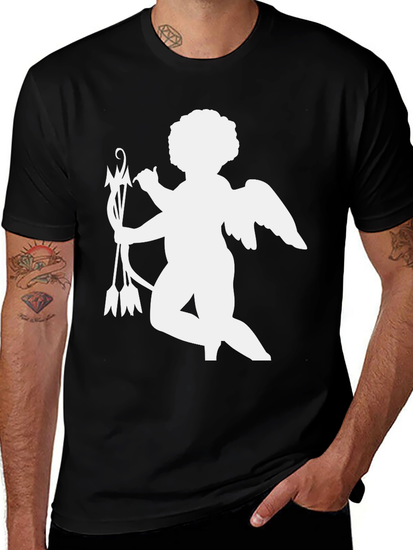 Variant 28 of Cupid Graphic T-Shirt - Stylish Black Tee