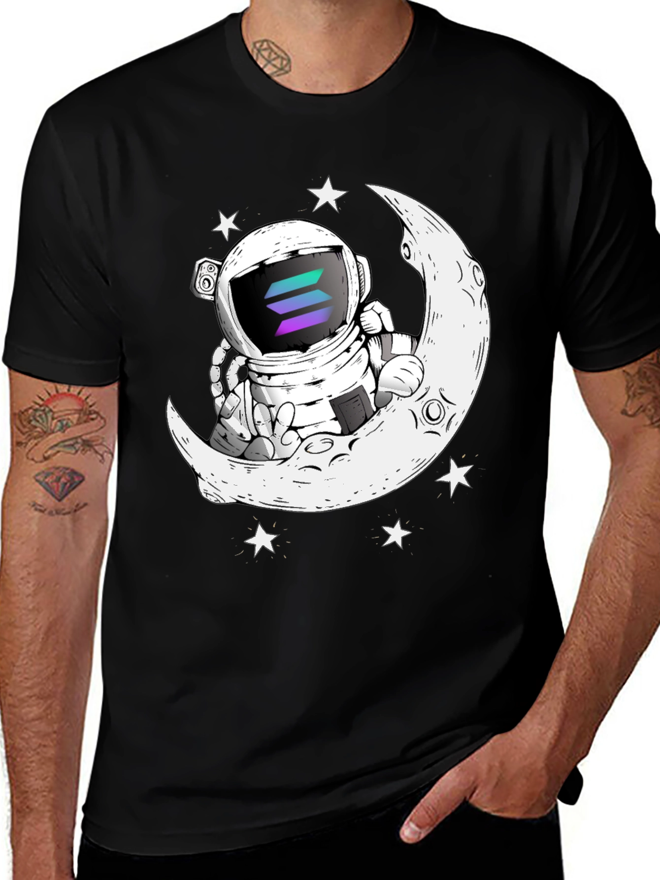 Variant 26 of Astronaut Moon T-Shirt - Crypto Space Tee