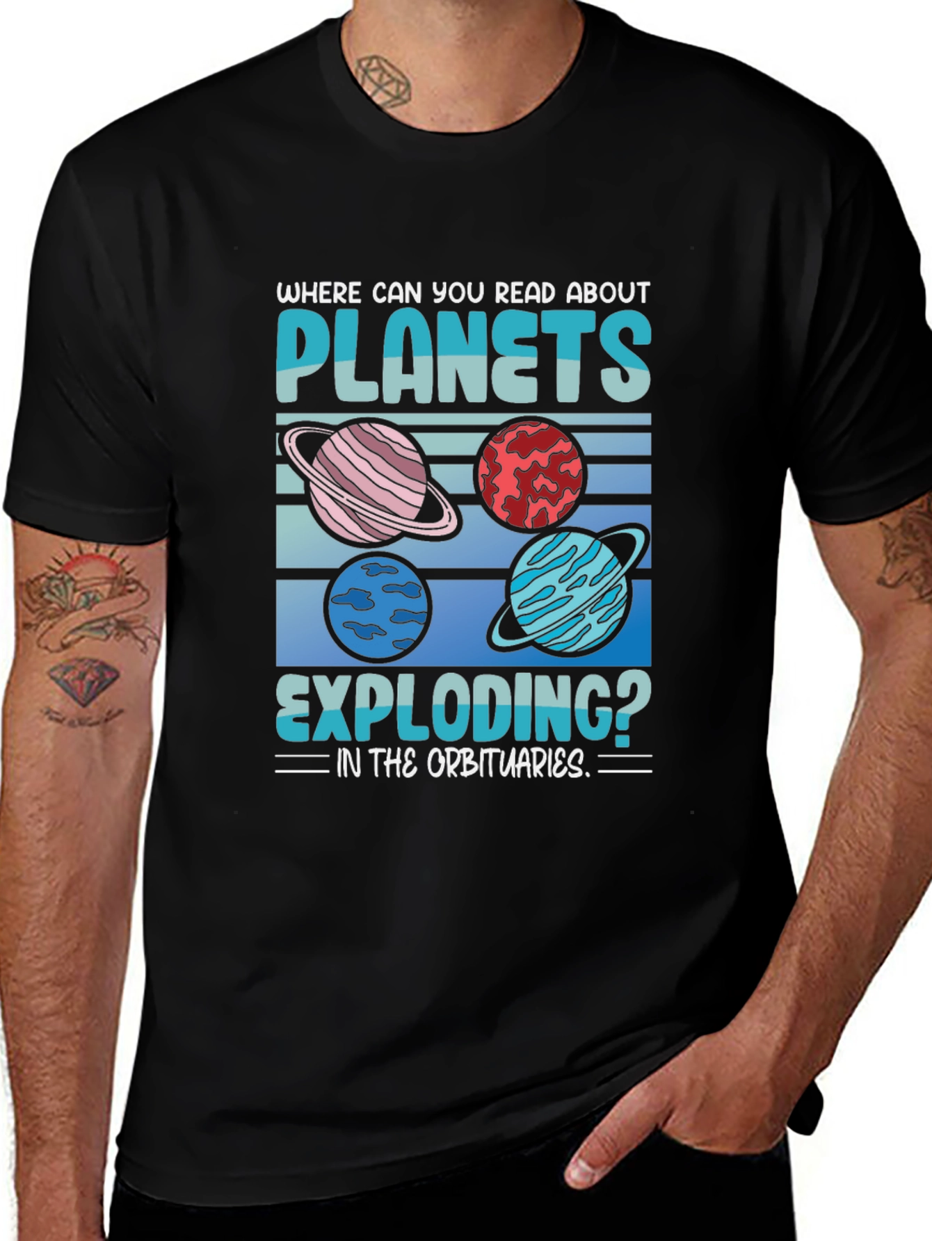 Variant 22 of Planets Exploding T-Shirt: Space Humor Tee