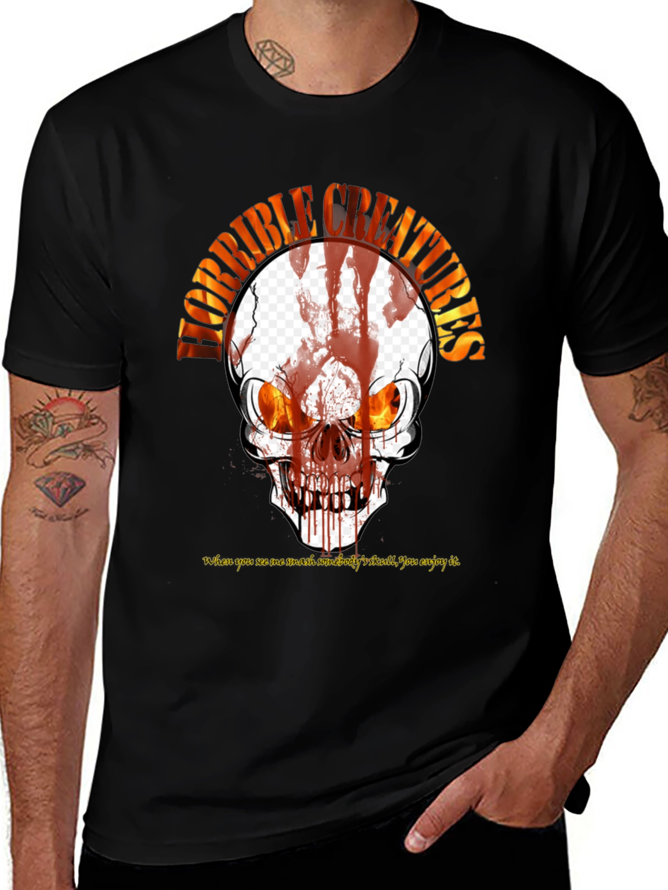 Variant 16 of Horrible Creatures Skull Graphic T-Shirt