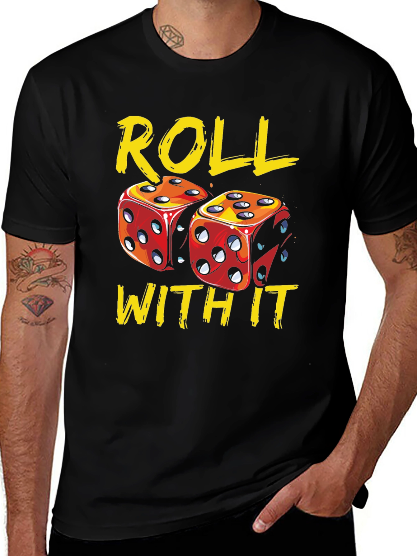 Variant 25 of Roll With It Graphic Tee - Dice Design