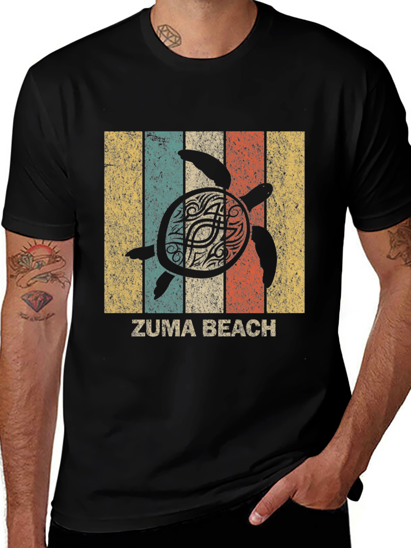 Variant 2 of Zuma Beach Turtle Retro T-Shirt