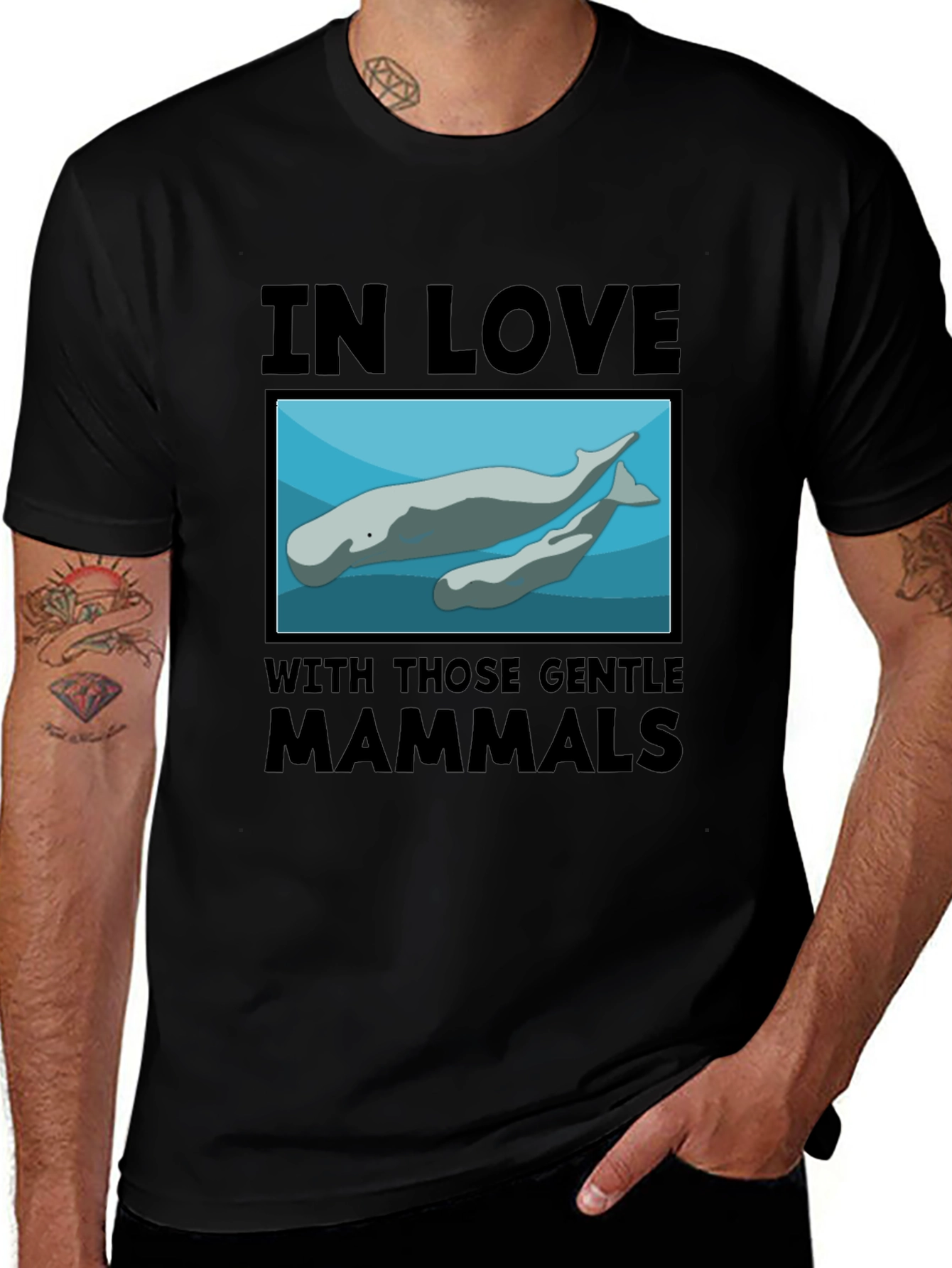 Variant 18 of Gentle Mammals T-Shirt:  In Love with Manatees