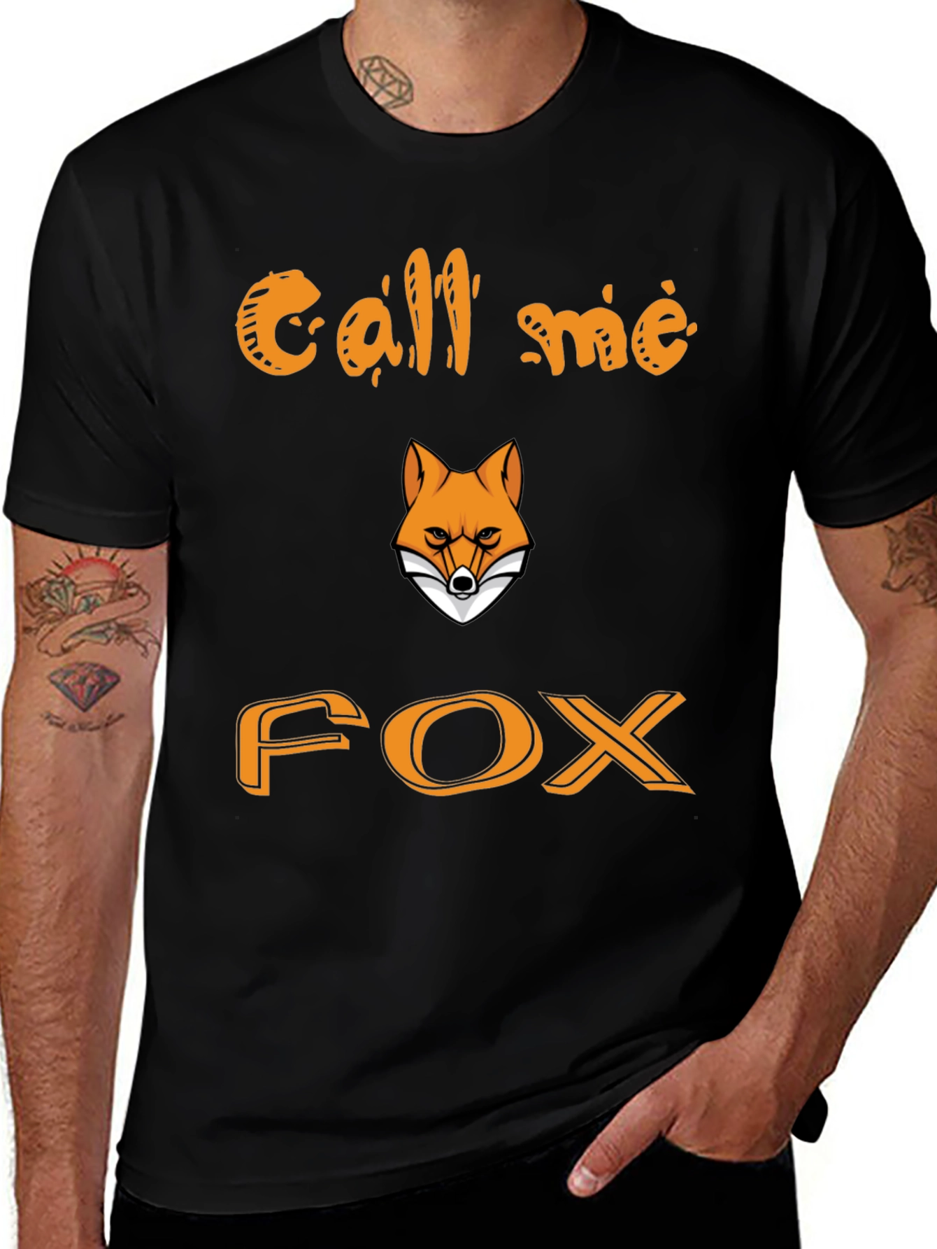 Variant 6 of Call Me Fox Graphic Tee - Cool Animal T-Shirt
