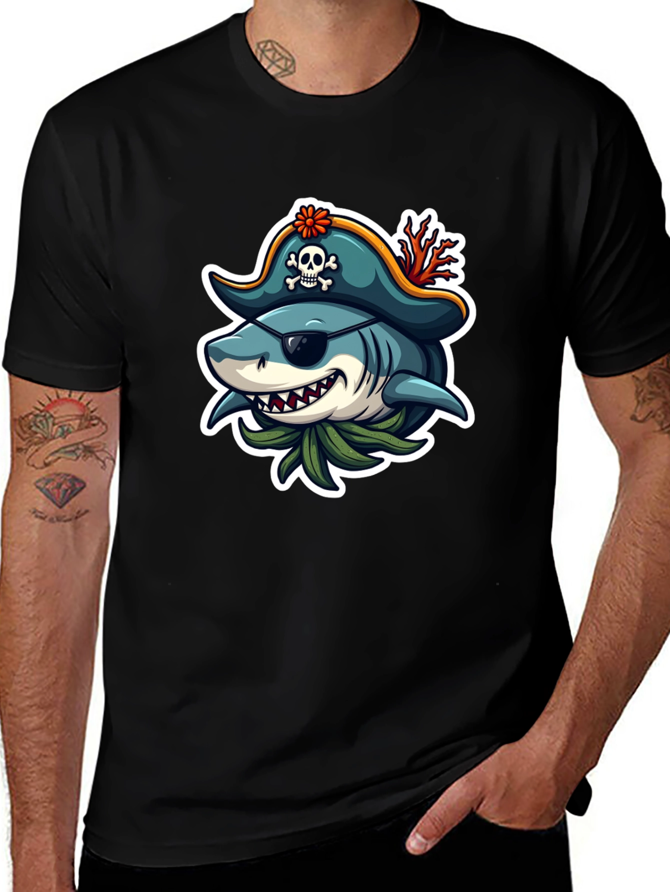 Variant 8 of Pirate Shark Graphic T-Shirt