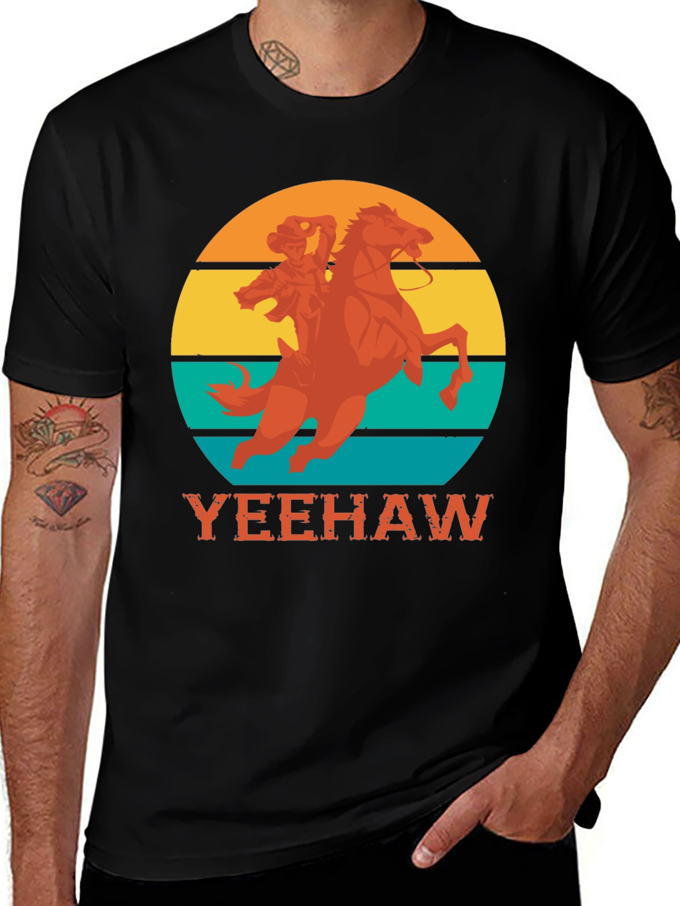 Variant 4 of Yeehaw Cowboy Horse Graphic Tee