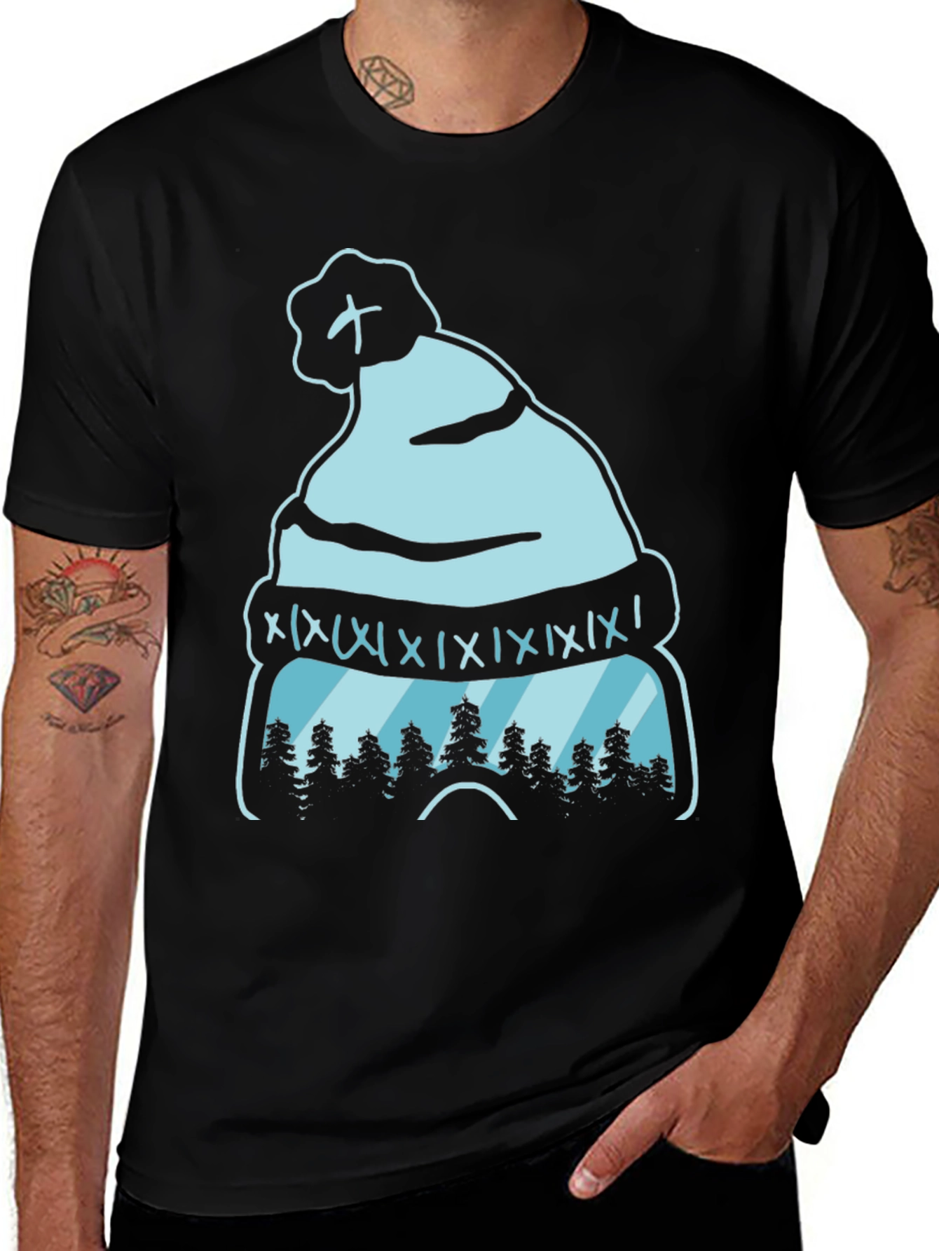 Variant 23 of Winter Hat Forest Graphic Tee
