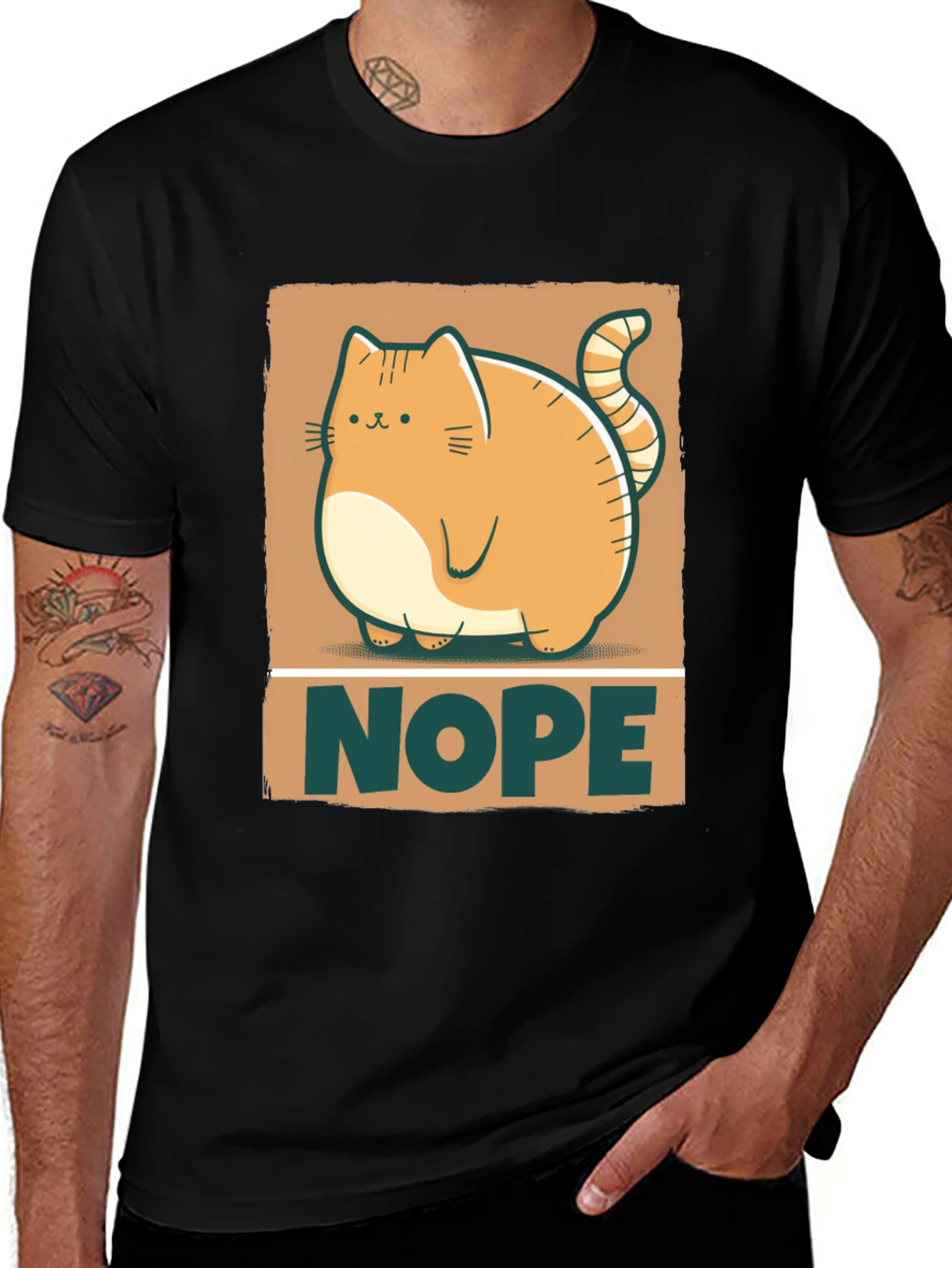 Variant 4 of Nope Cat Graphic Tee - Funny Cat Lover Shirt