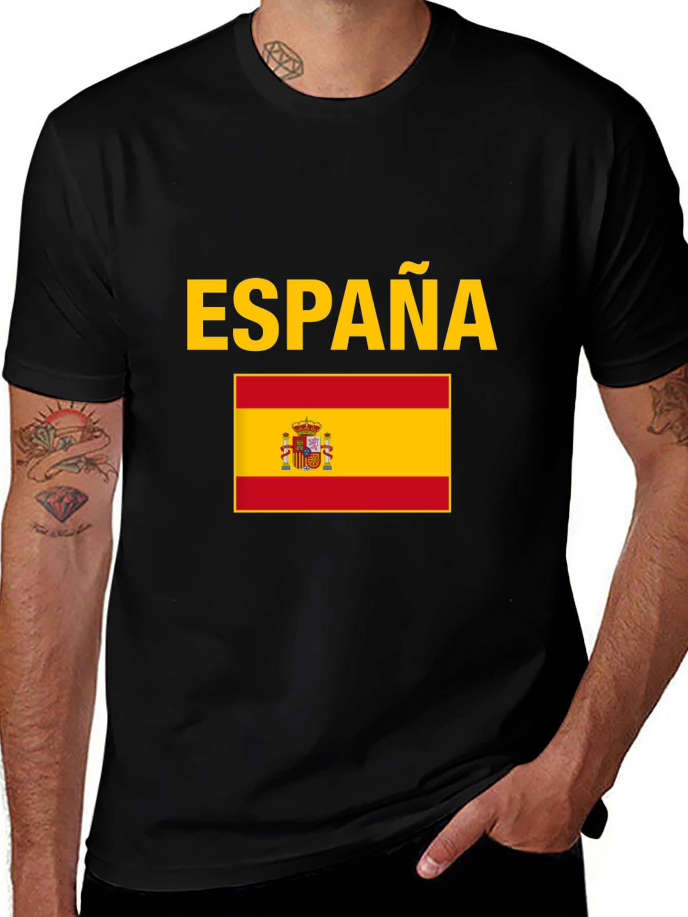 Espana Flag Graphic Tee - Black