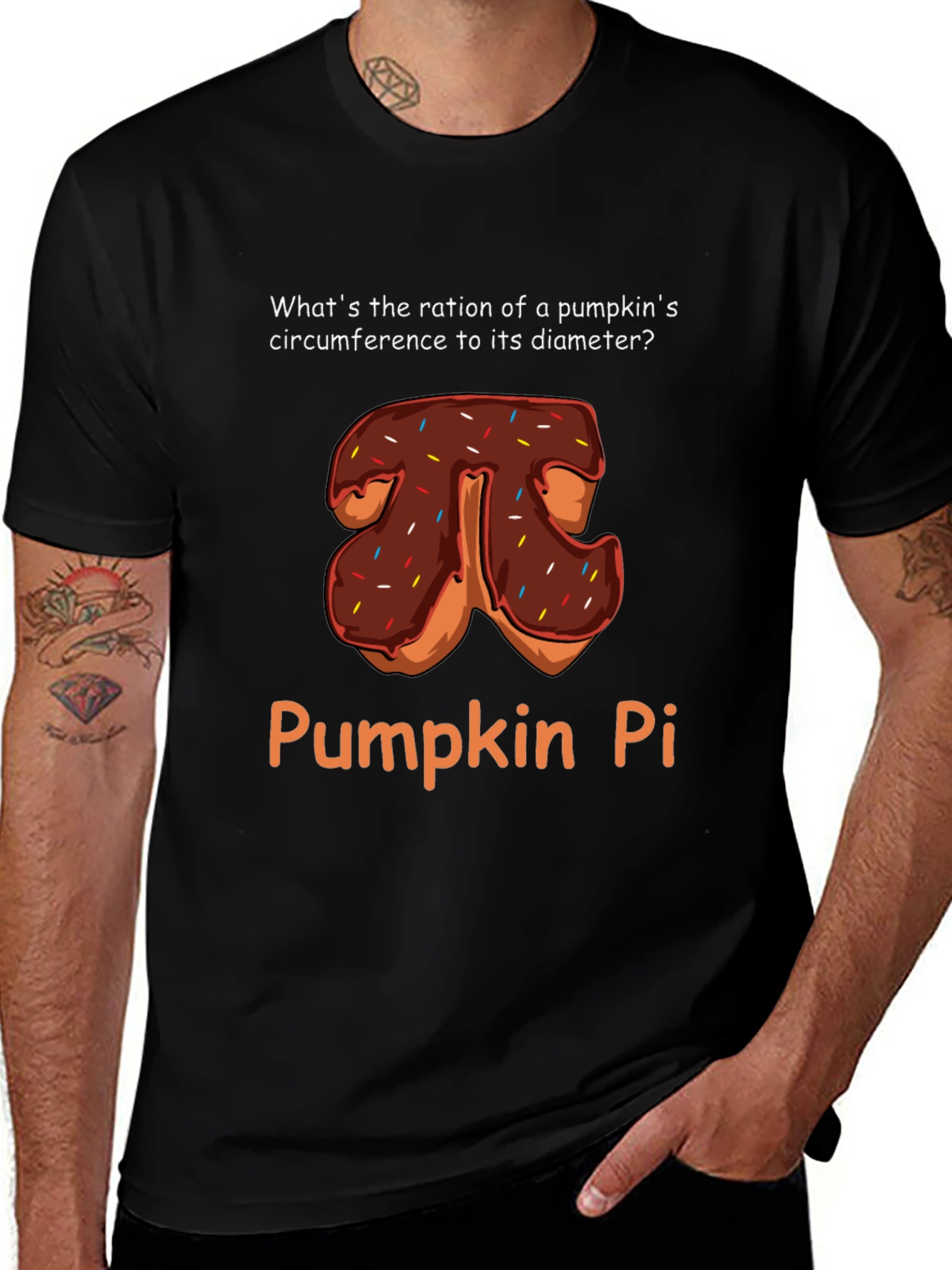 Pumpkin Pi Donut T-Shirt - Funny Math Pun Tee