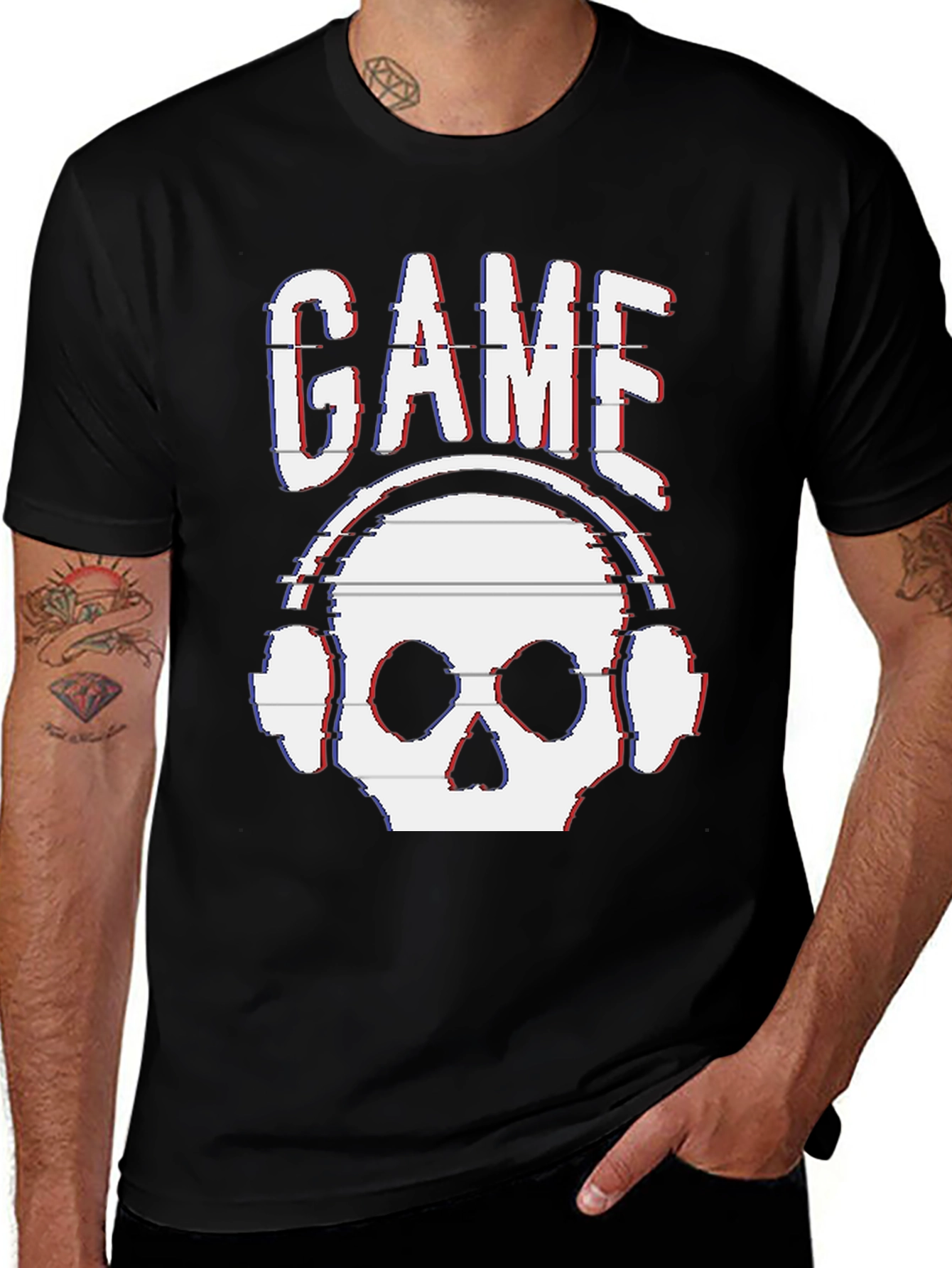 Variant 3 of Game Skull T-Shirt - Glitch Style