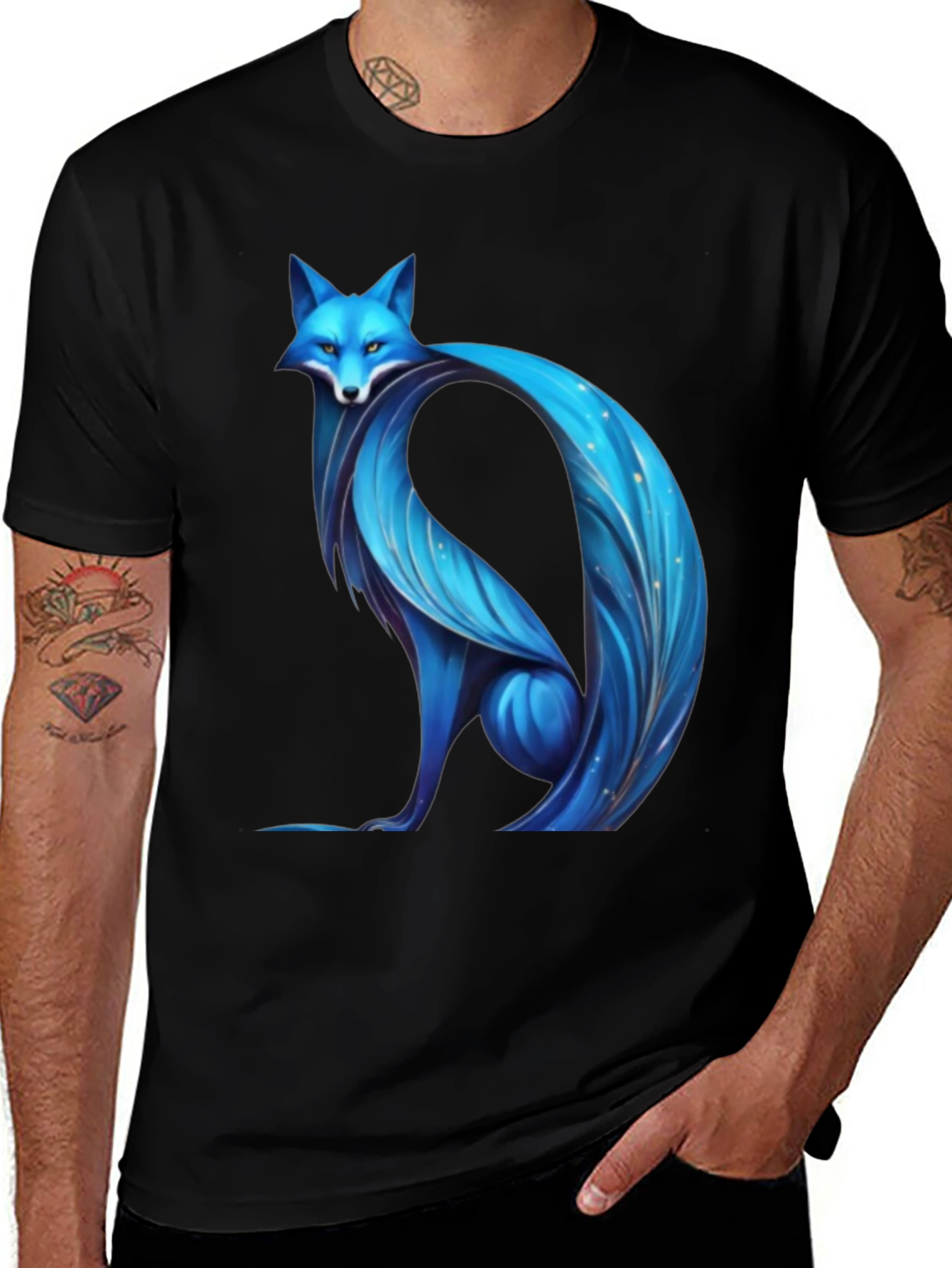 Variant 3 of Blue Fox Graphic Tee - Modern Stylish Design