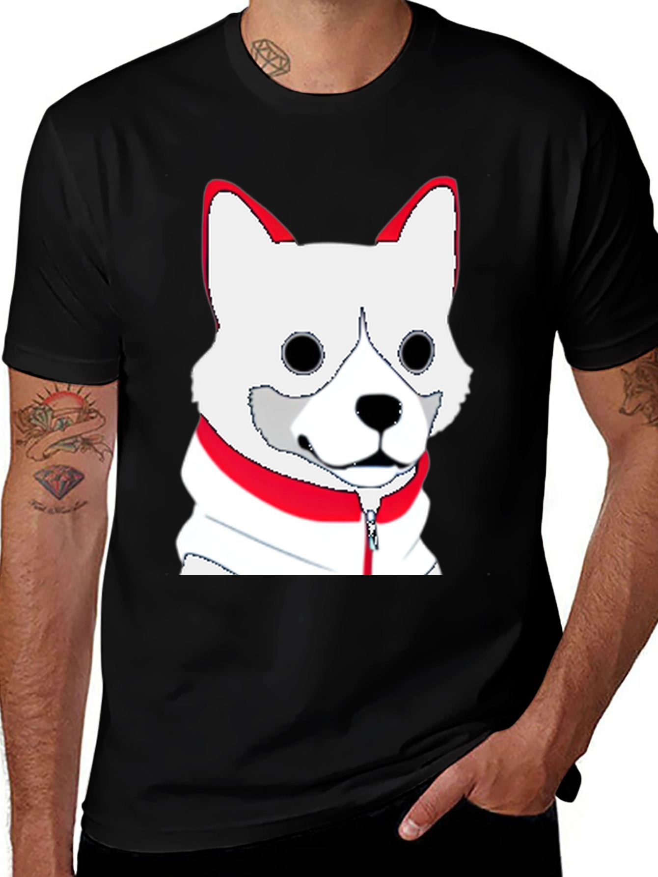 Variant 28 of Dog Cartoon Graphic T-Shirt - Casual Crew Neck Tee
