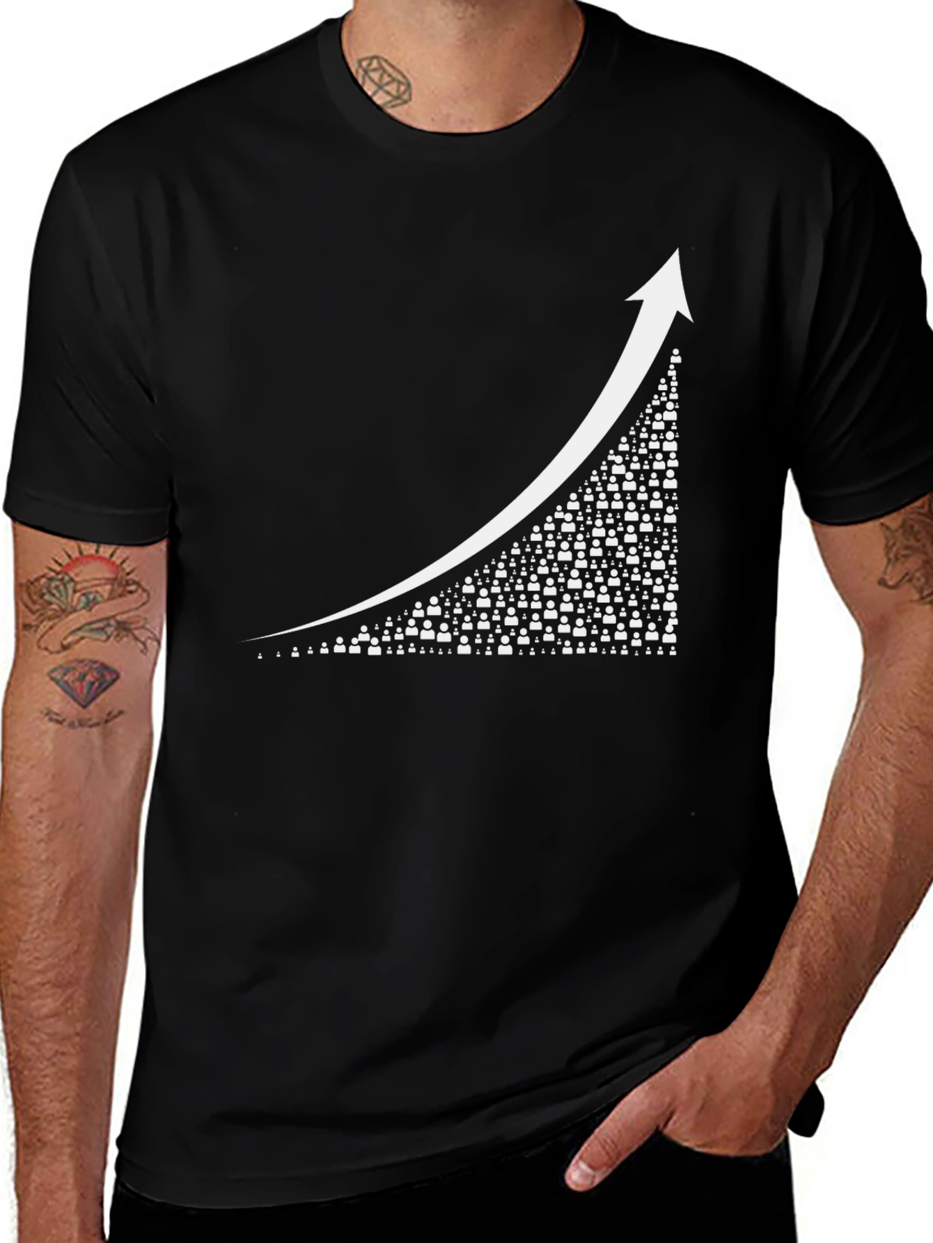 Variant 26 of Upward Trend Graphic Tee - Black