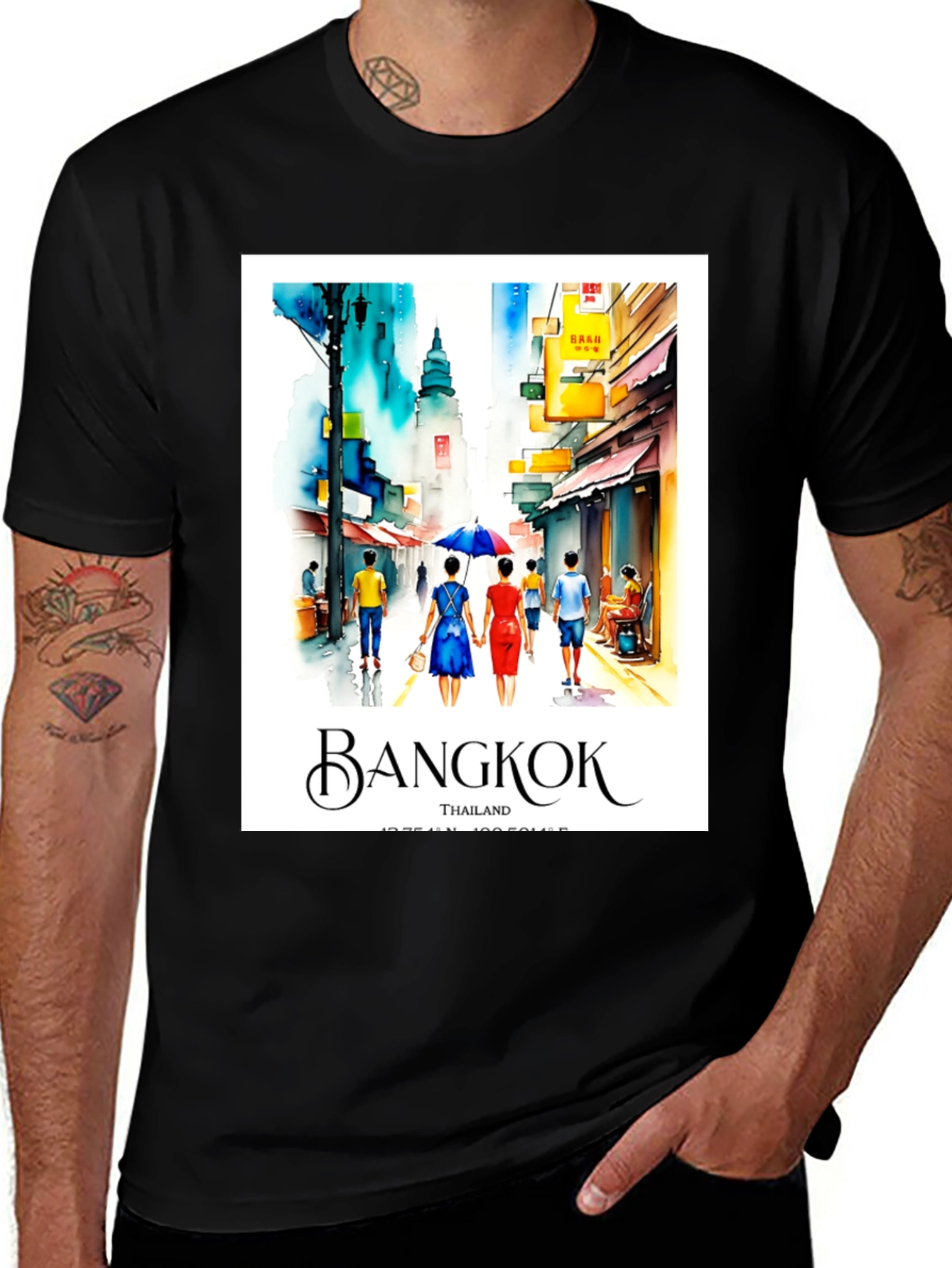 Bangkok Watercolor Graphic Tee