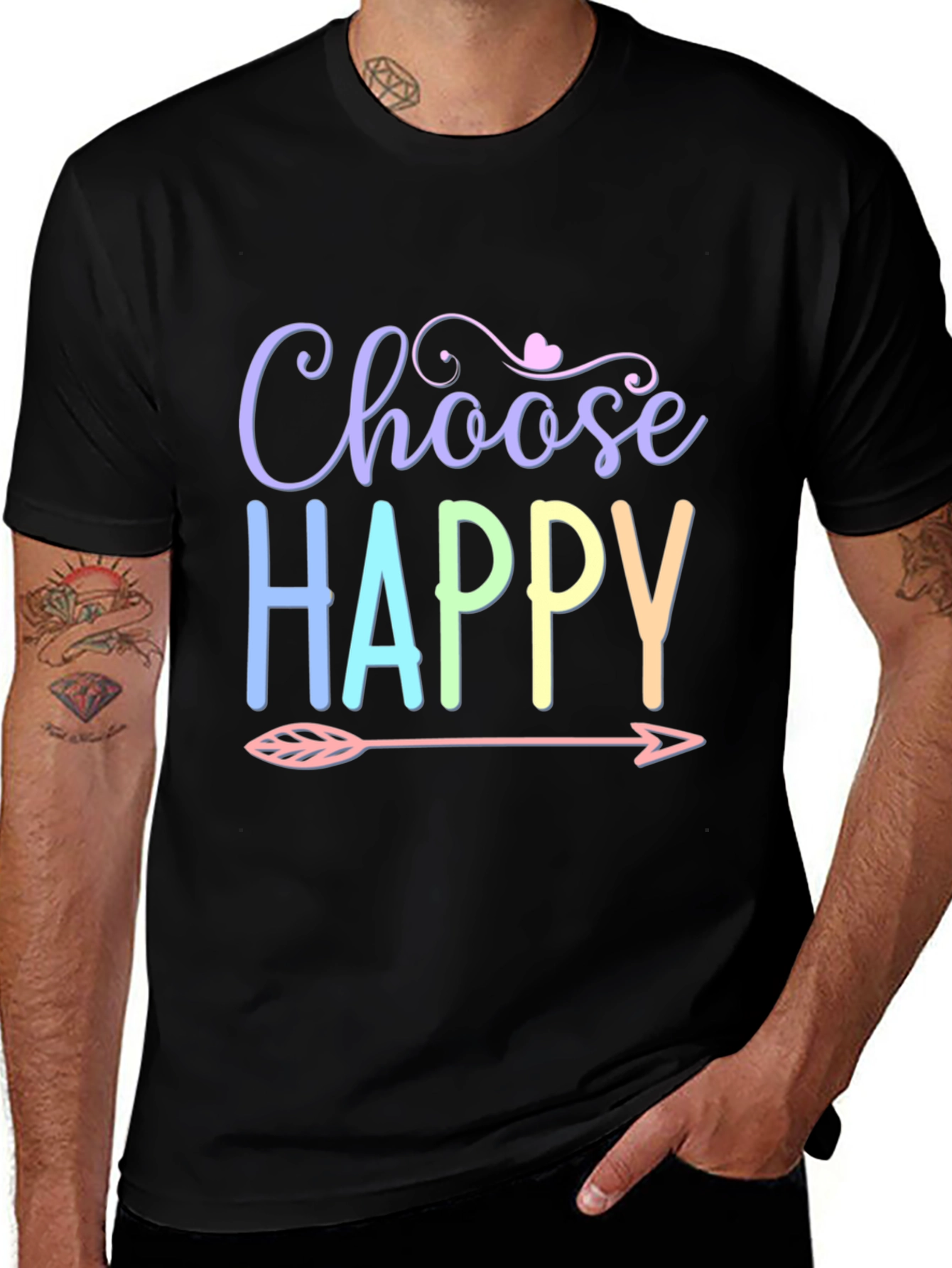 Variant 2 of Choose Happy T-Shirt - Trendy Graphic Tee