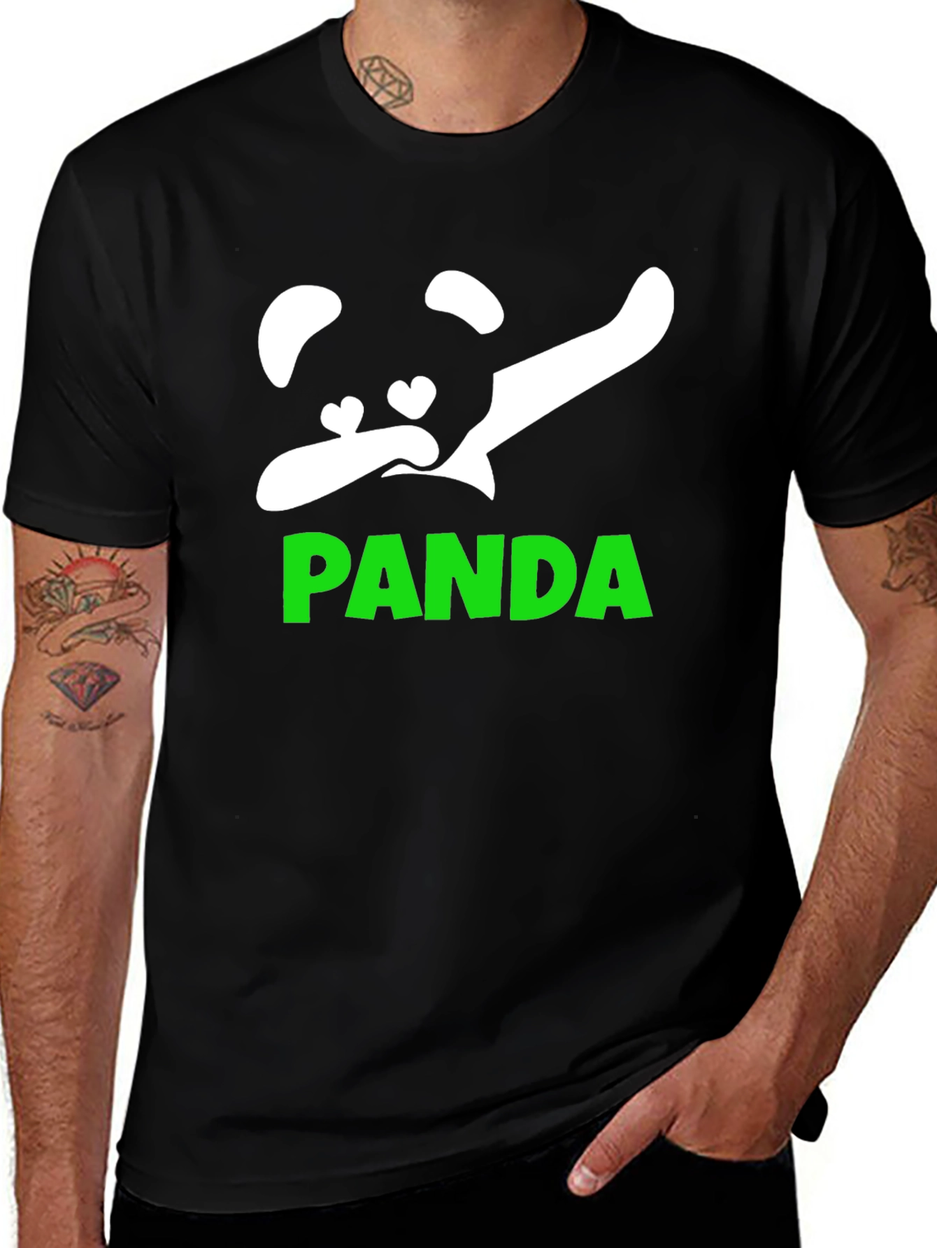 Variant 8 of Dabbing Panda T-Shirt - Fun & Stylish Black Tee