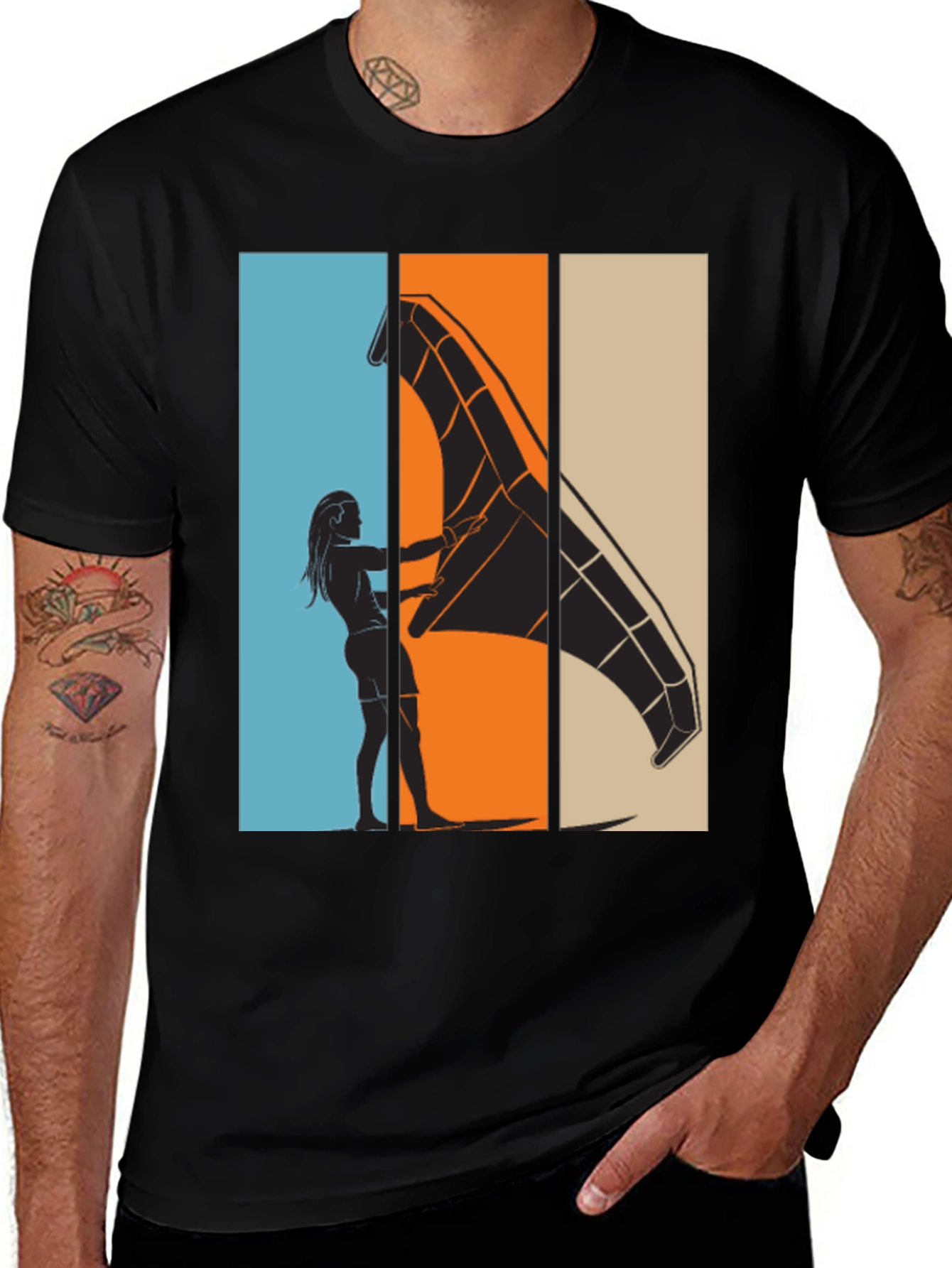 Variant 21 of Kitesurfing Graphic Tee - Cool Design Shirt