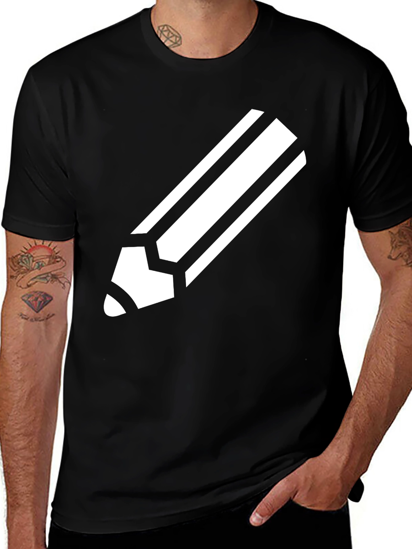 Pencil Graphic Black T-Shirt
