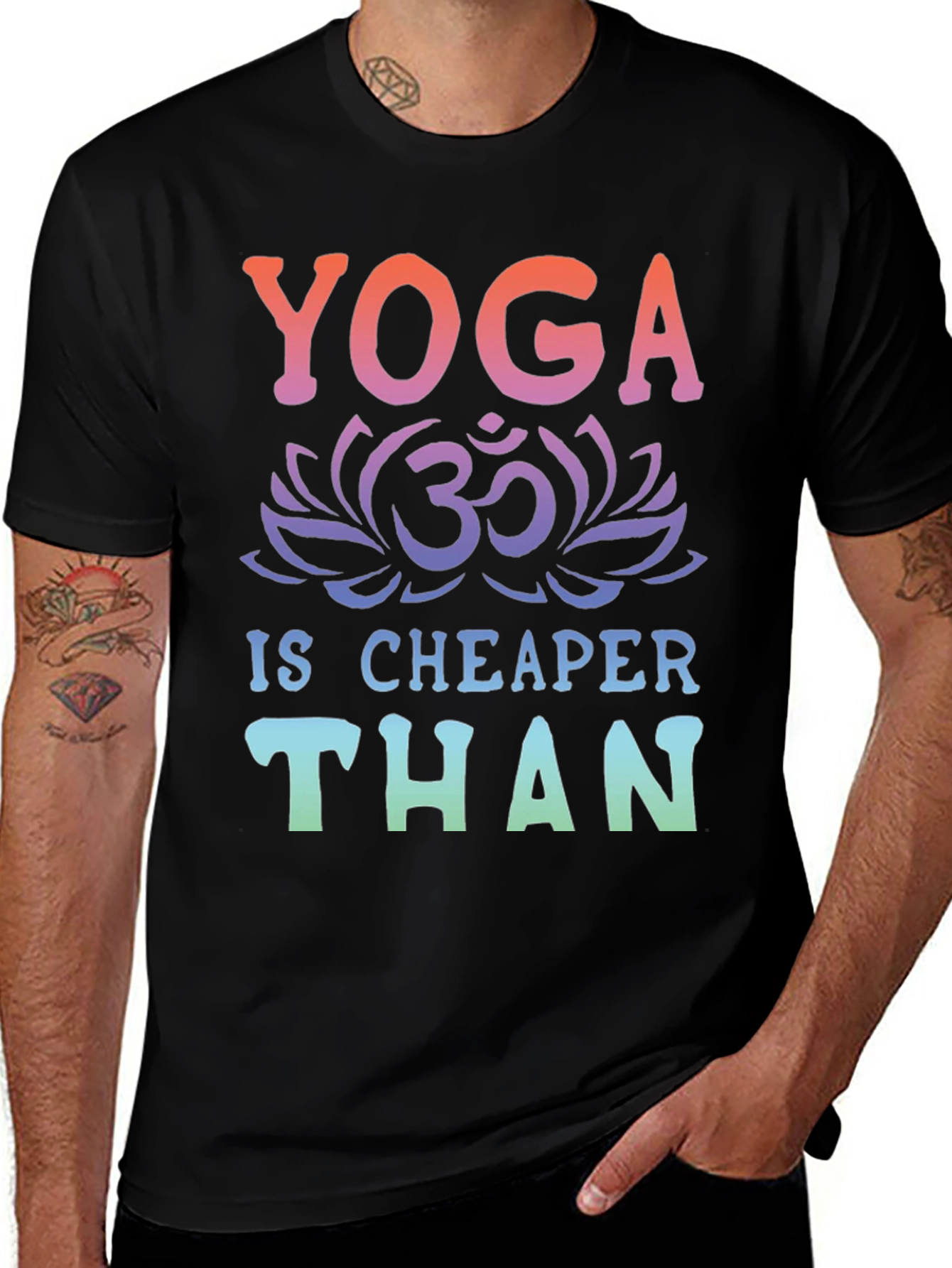 Variant 28 of Yoga Is Cheaper Than Therapy Graphic Tee