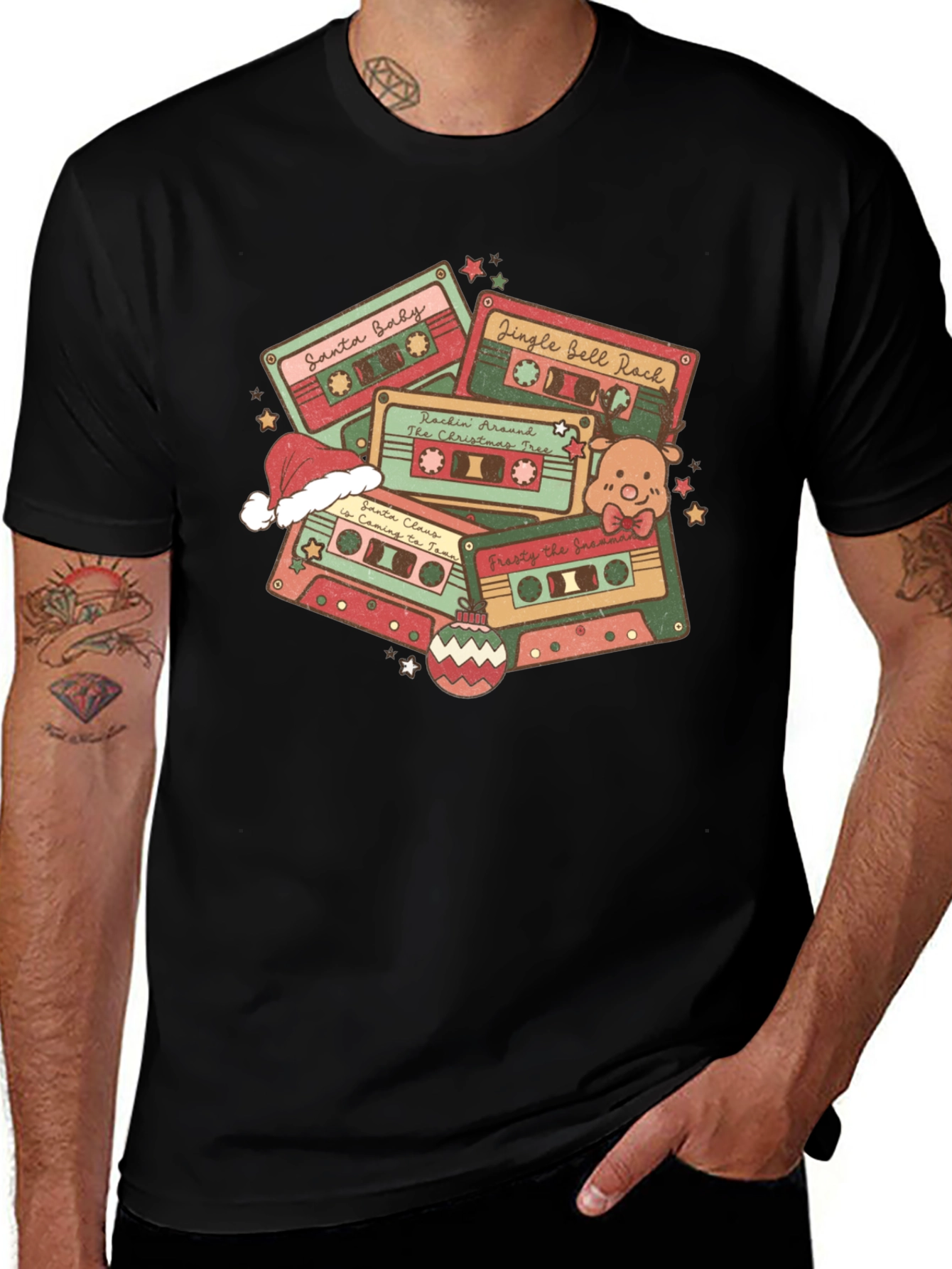 Variant 23 of Retro Christmas Cassette Tape Graphic Tee
