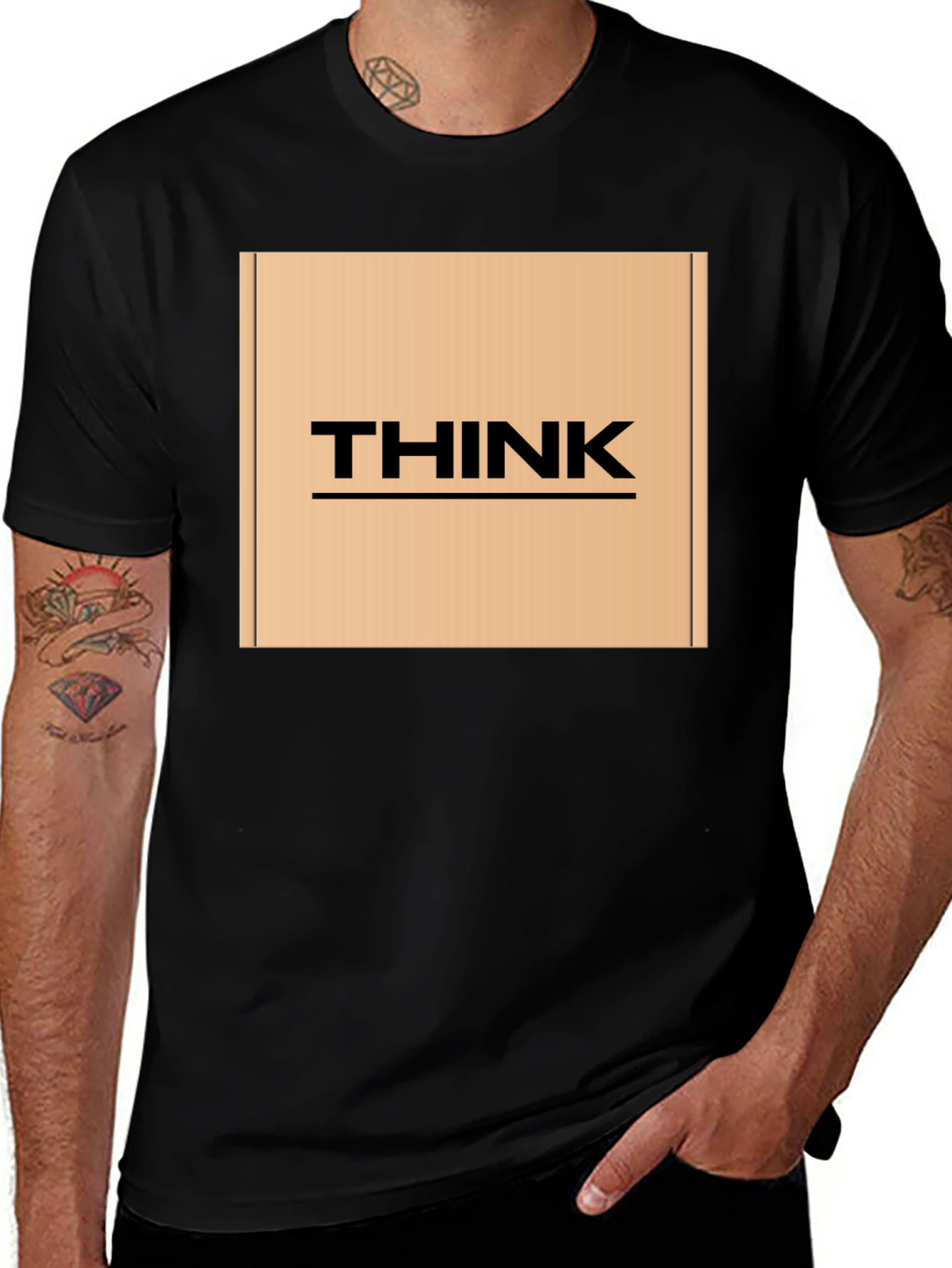 Variant 19 of THINK Graphic Tee - Men's Black Short Sleeve T-Shirt