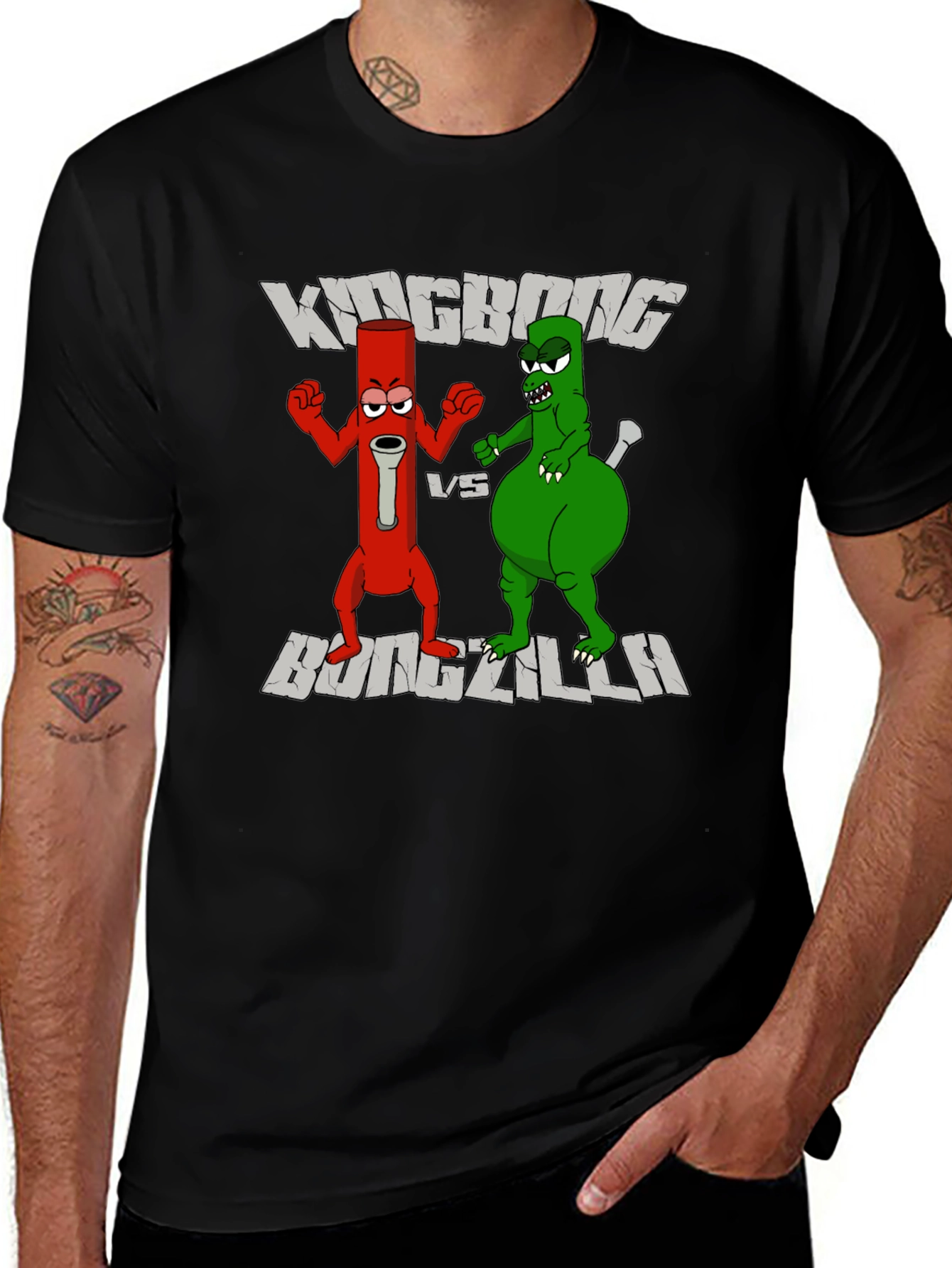 Variant 7 of Kingbong vs Bongzilla Funny Graphic Tee
