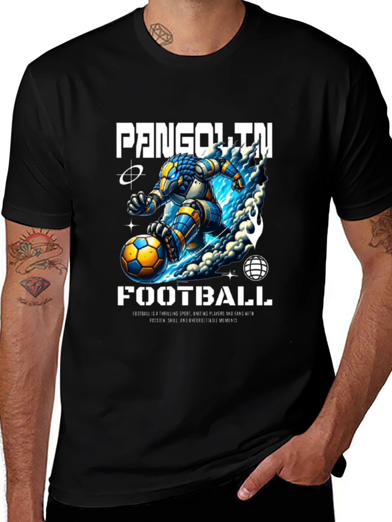 Variant 27 of Pangolin Football Graphic Tee - Stylish & Unique!