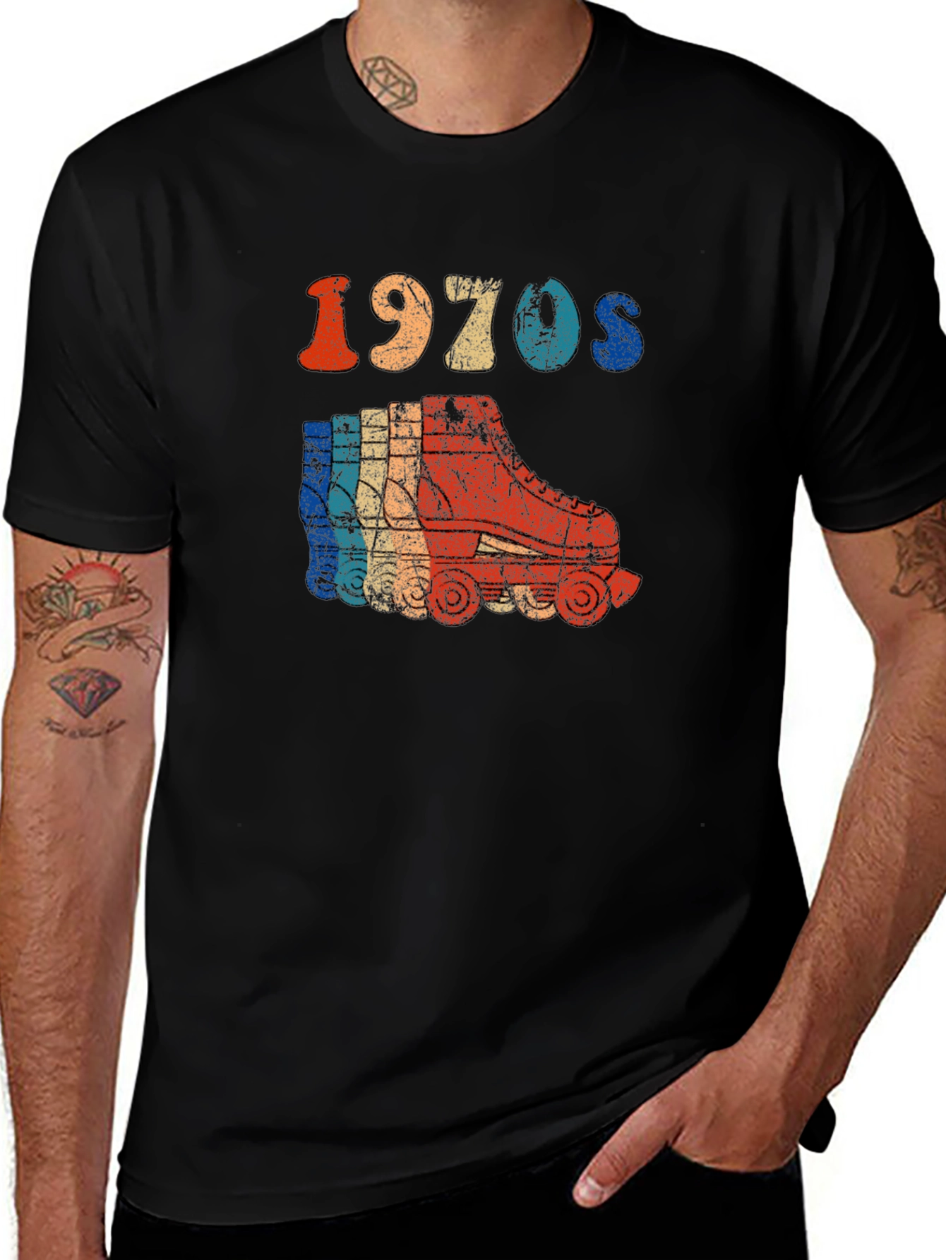 Variant 5 of Retro 1970s Roller Skate T-Shirt