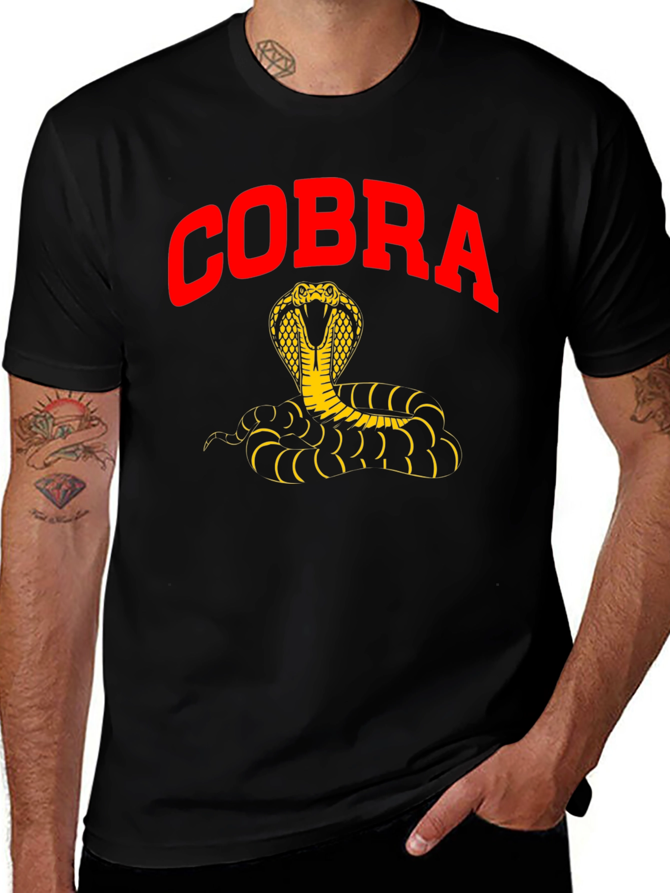 Variant 4 of Cobra Graphic T-Shirt - Men's Black Tee