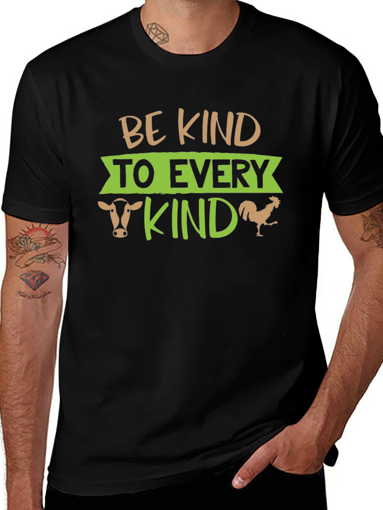 Variant 8 of Be Kind Vegan T-Shirt - Animal Lover Tee