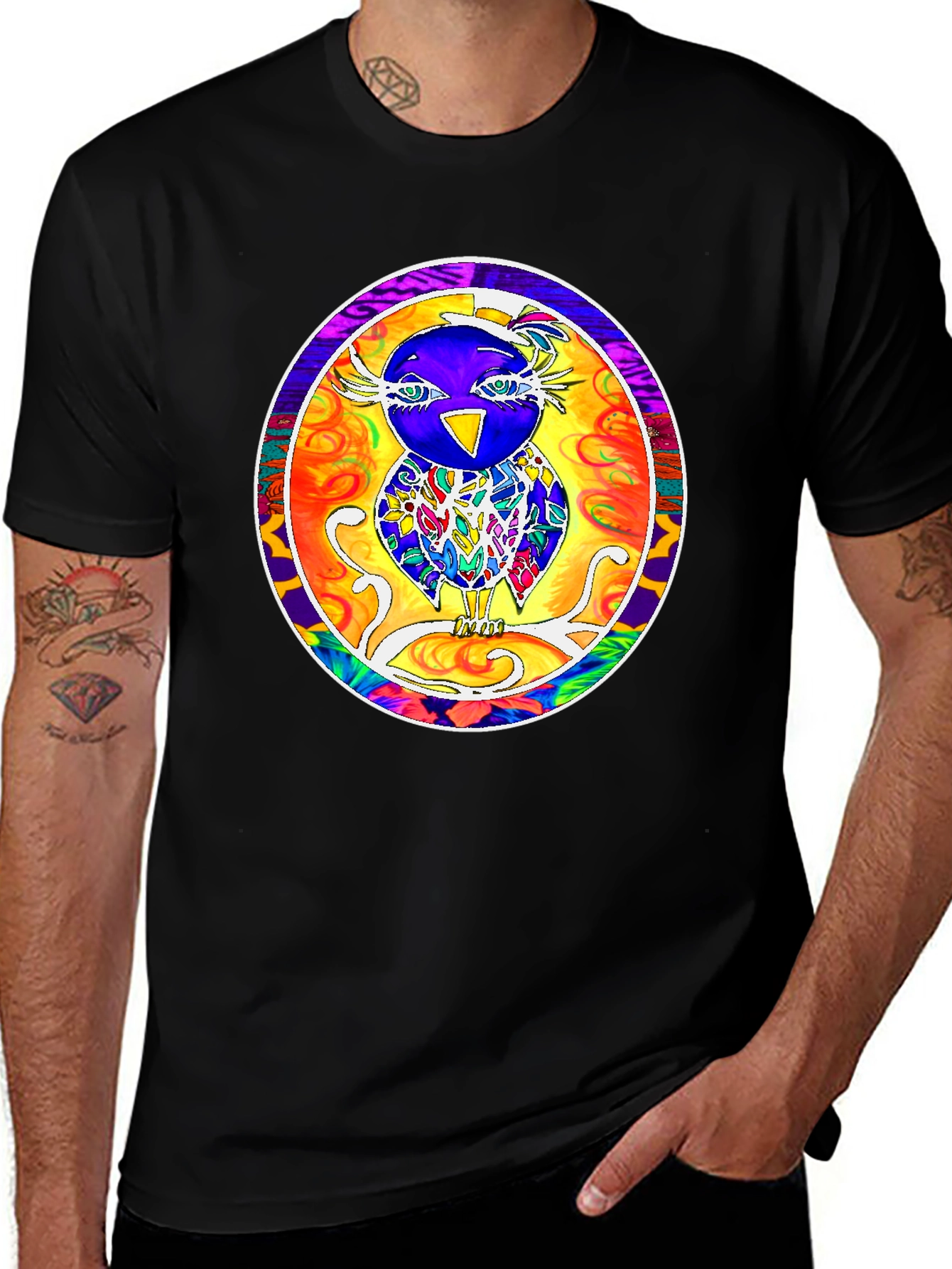 Variant 15 of Psychedelic Owl T-Shirt