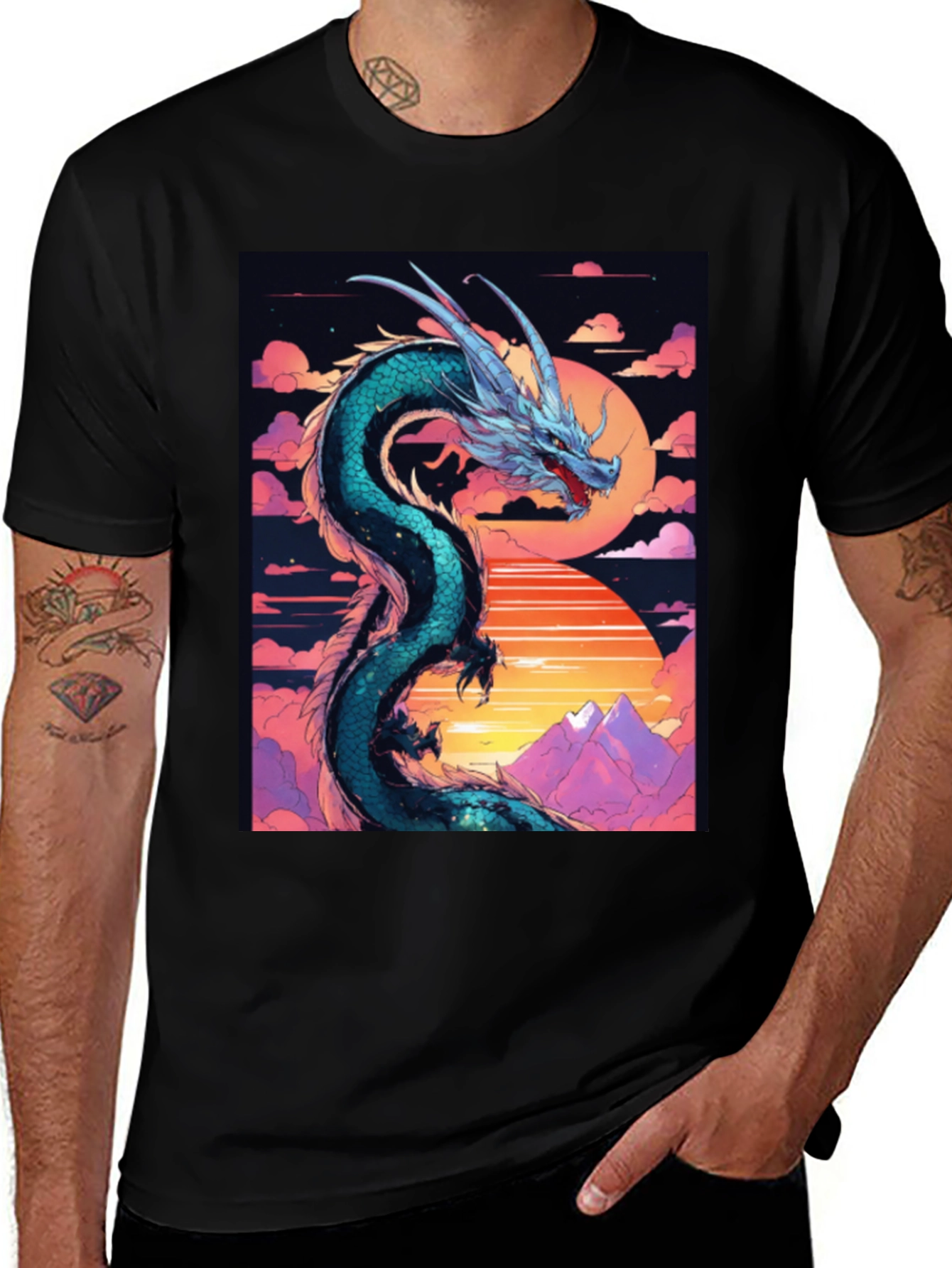 Variant 19 of Dragon Graphic Tee - Mythical Creature Design