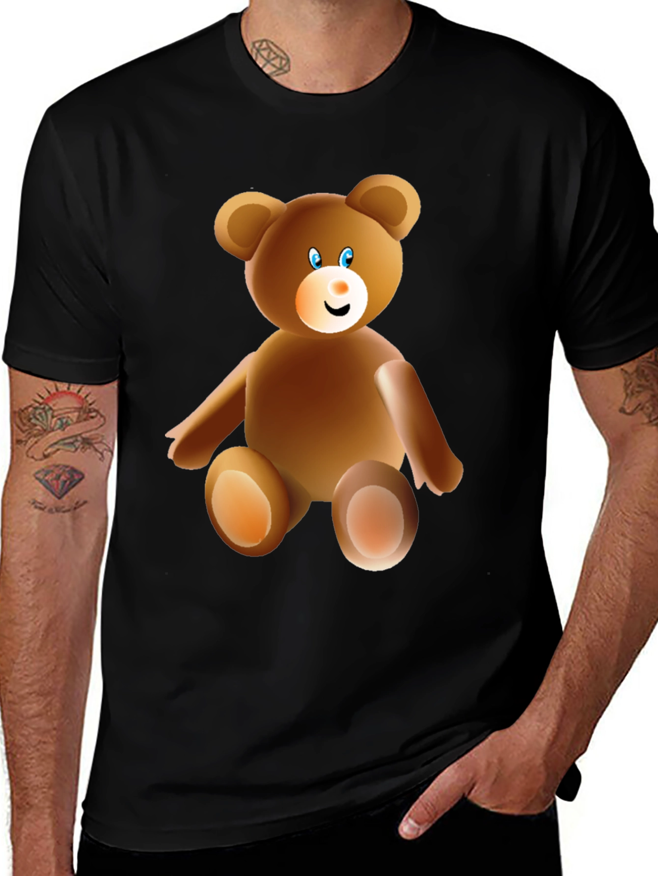 Variant 25 of Teddy Bear Graphic Tee - Black