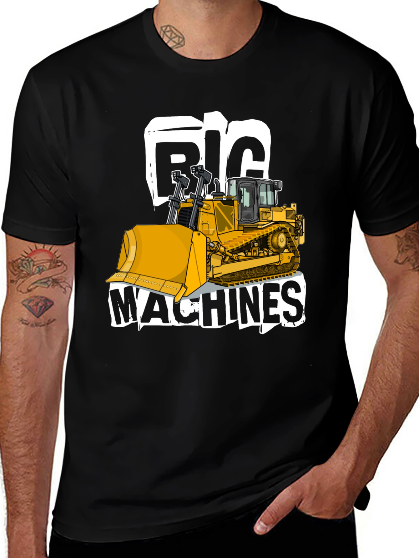 Variant 15 of Big Machines Black T-Shirt, Heavy Equipment Tee